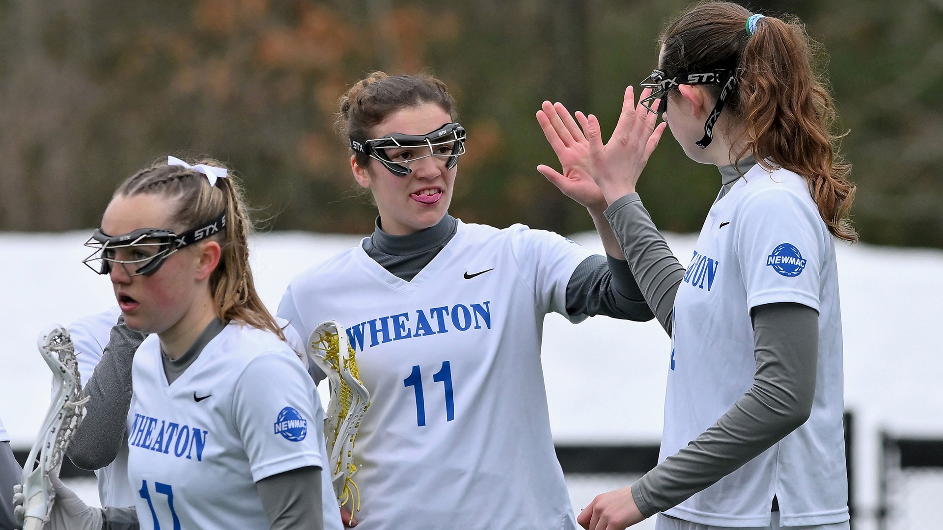 Qua, Georgia and Jessica Chamberlin action vs Worcester State 