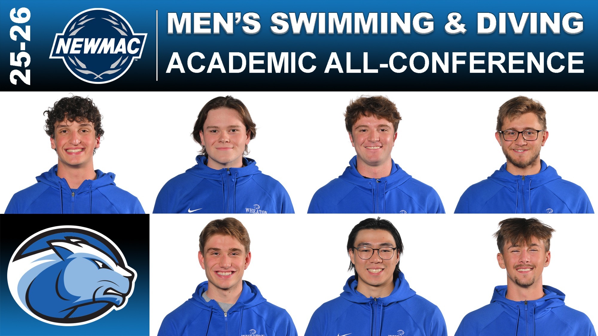 2025-26 NEWMAC Men's SwimDive Academic All-Conference graphic