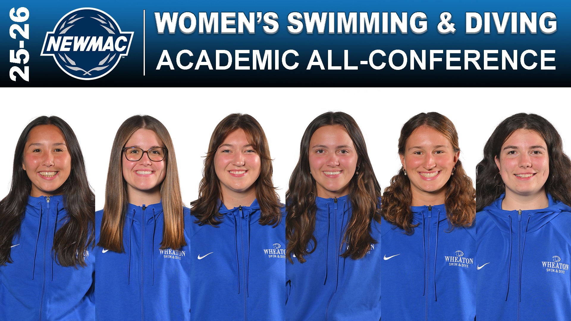 2025-26 NEWMAC Women's SwimDive Academic All-Conference graphic