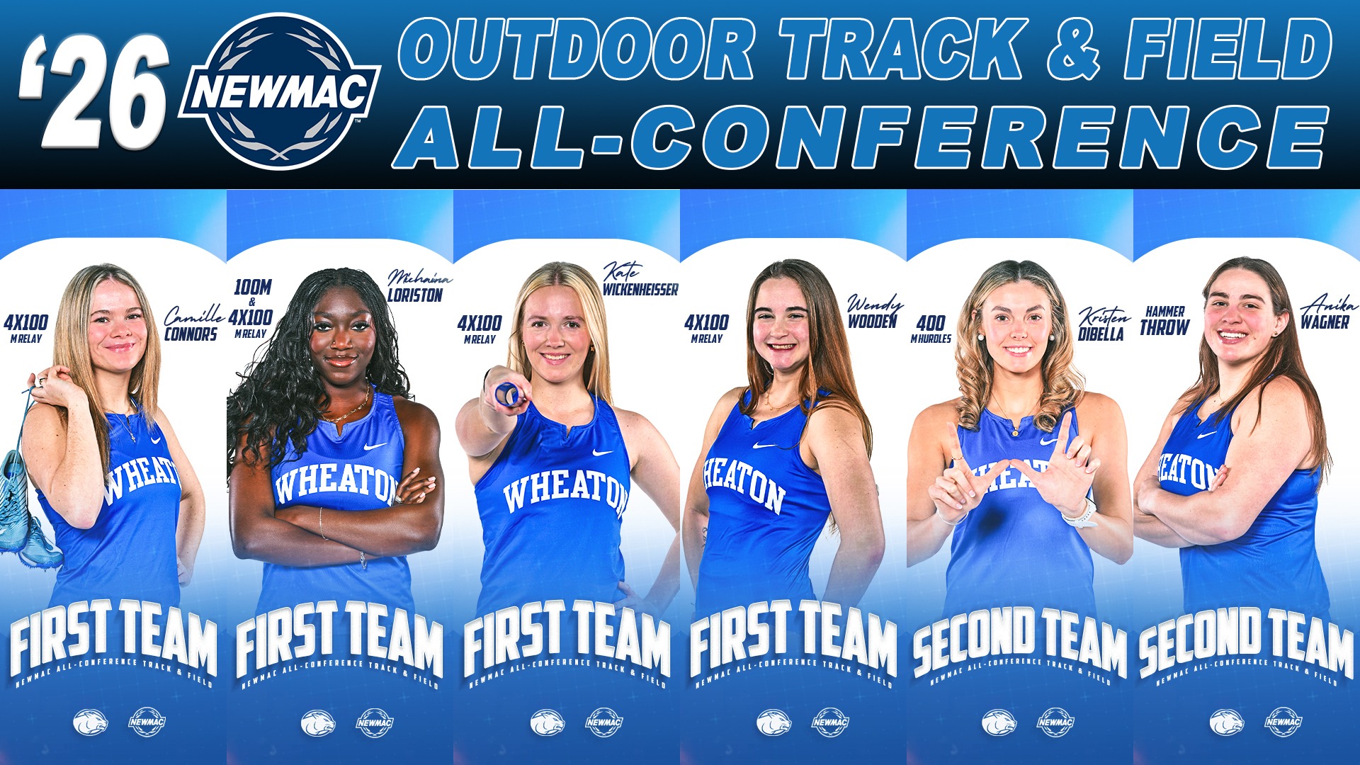 2026 NEWMAC Women's Outdoor Track & Field All-Conference graphic
