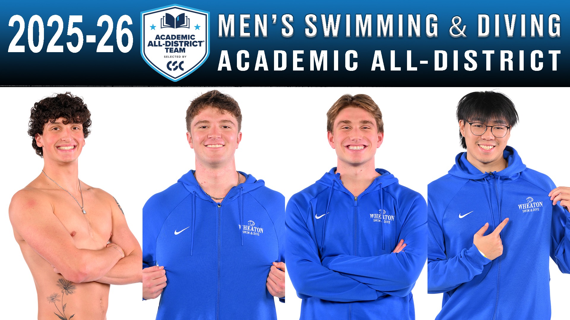 2025-26 CSC Academic All-District Men's SwimDive graphic