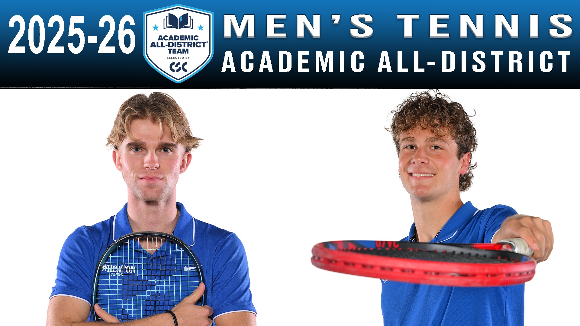 2025-26 CSC Men's Tennis Academic All-District graphic