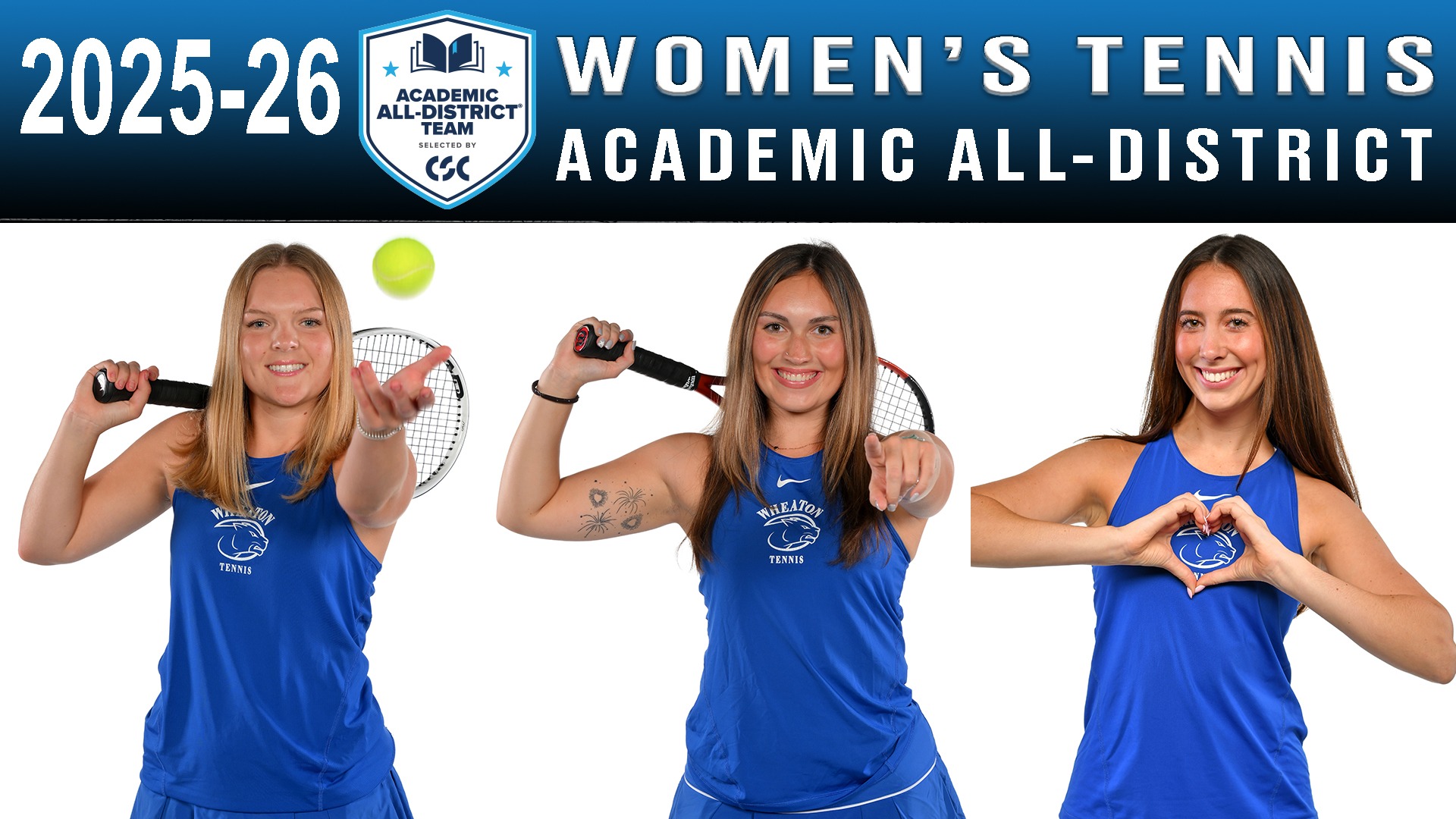2025-26 CSC Women's Tennis Academic All-District graphic