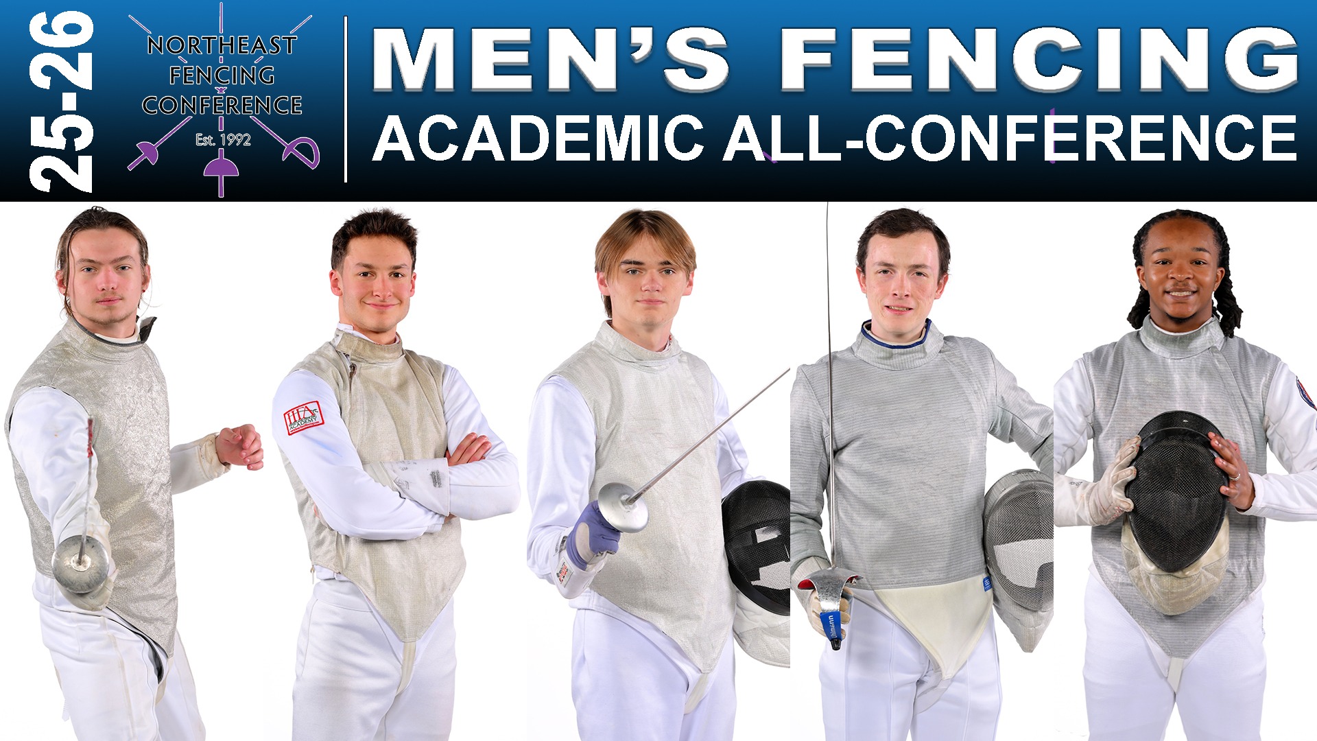 2025-26 NFC Men's Fencing Academic All-Conference graphic