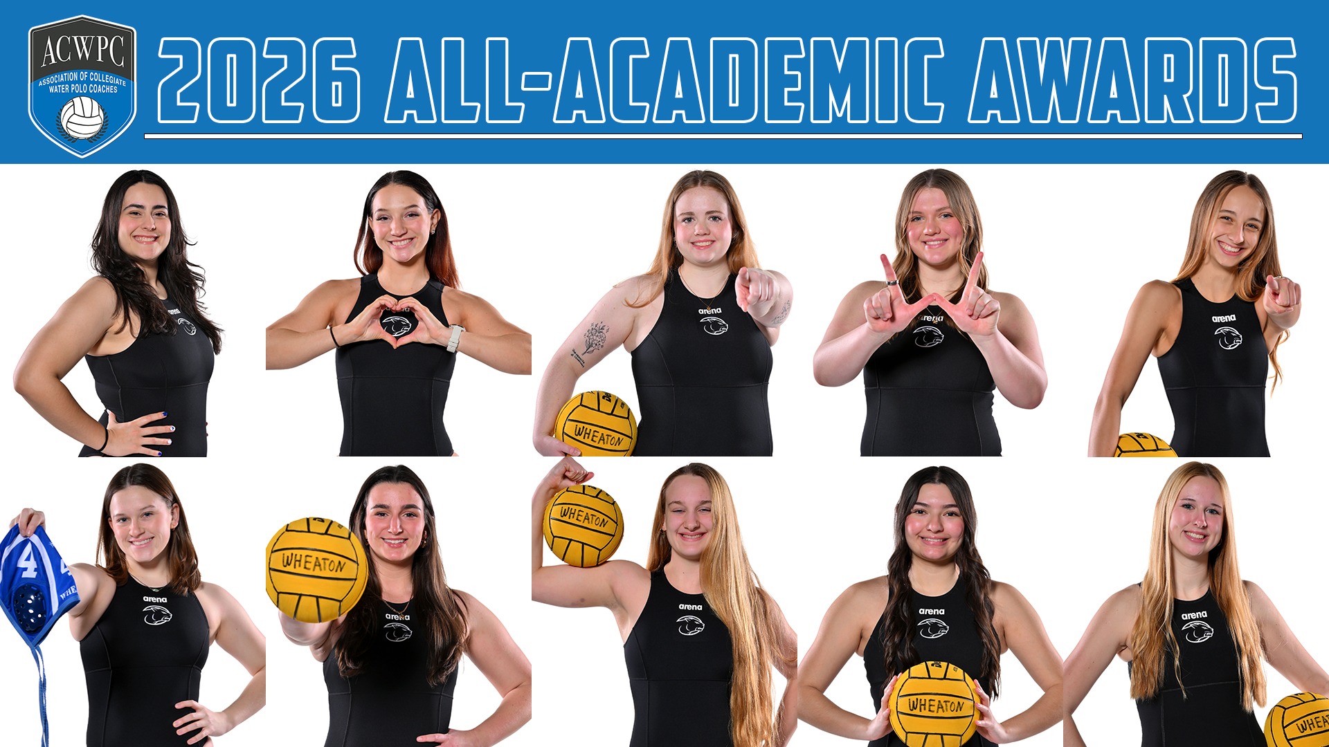 2026 ACWPC Women's Water Polo All-Academic graphic