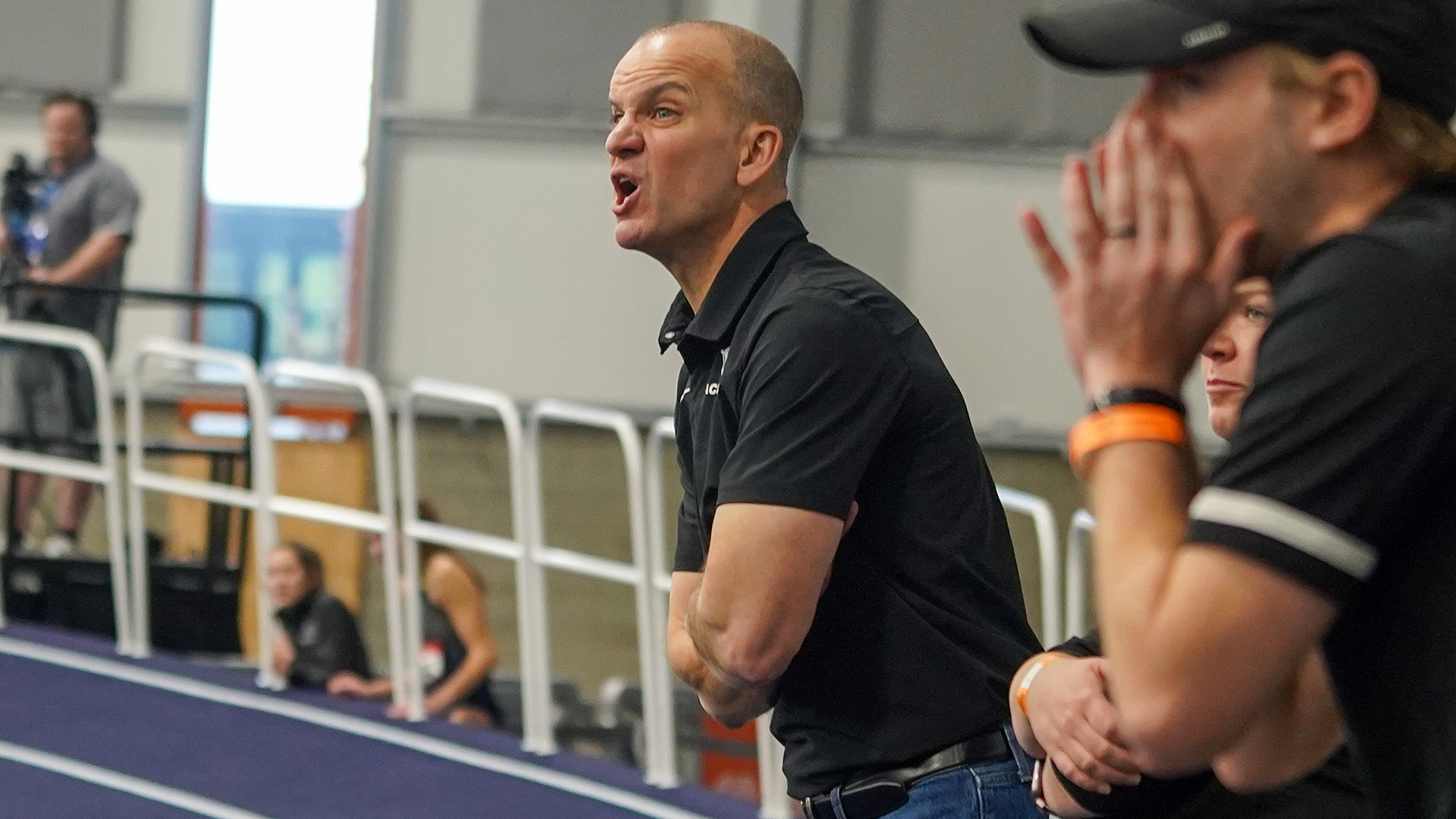 Toby Schwarz coaches at the Inland Northwest Invitational