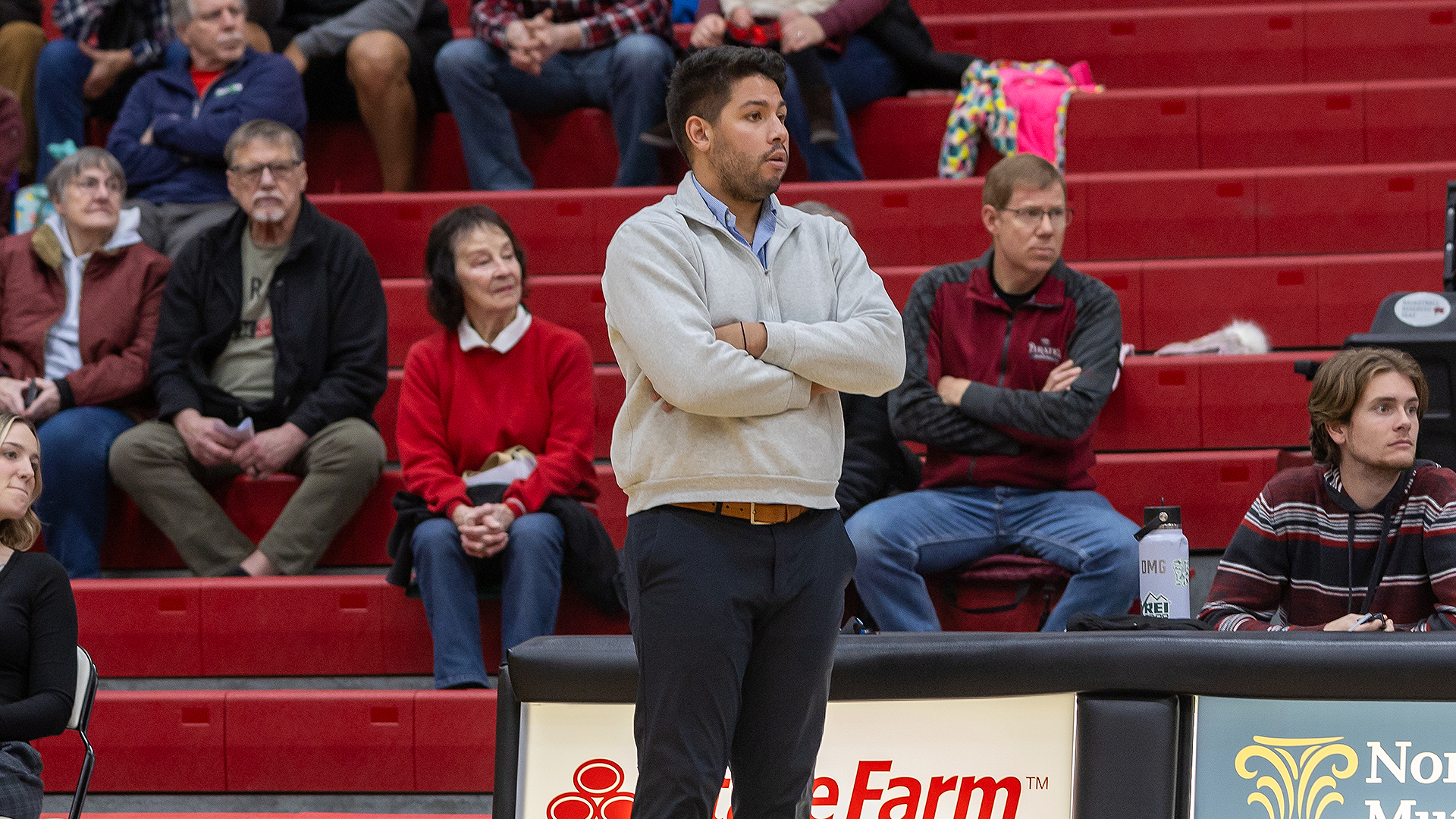 Kenny Love coaches during the first half vs. UMHB