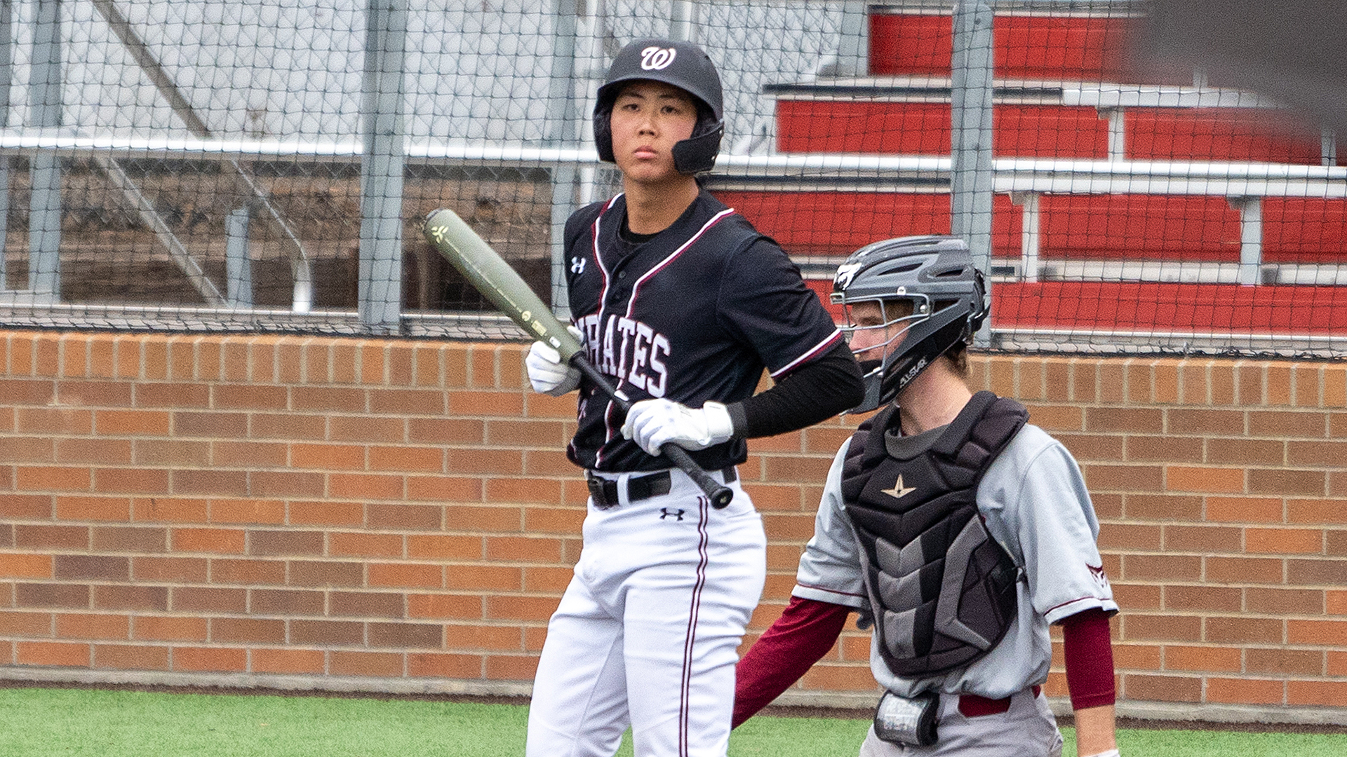 Ty Komoda gets ready to bat vs. Willamette