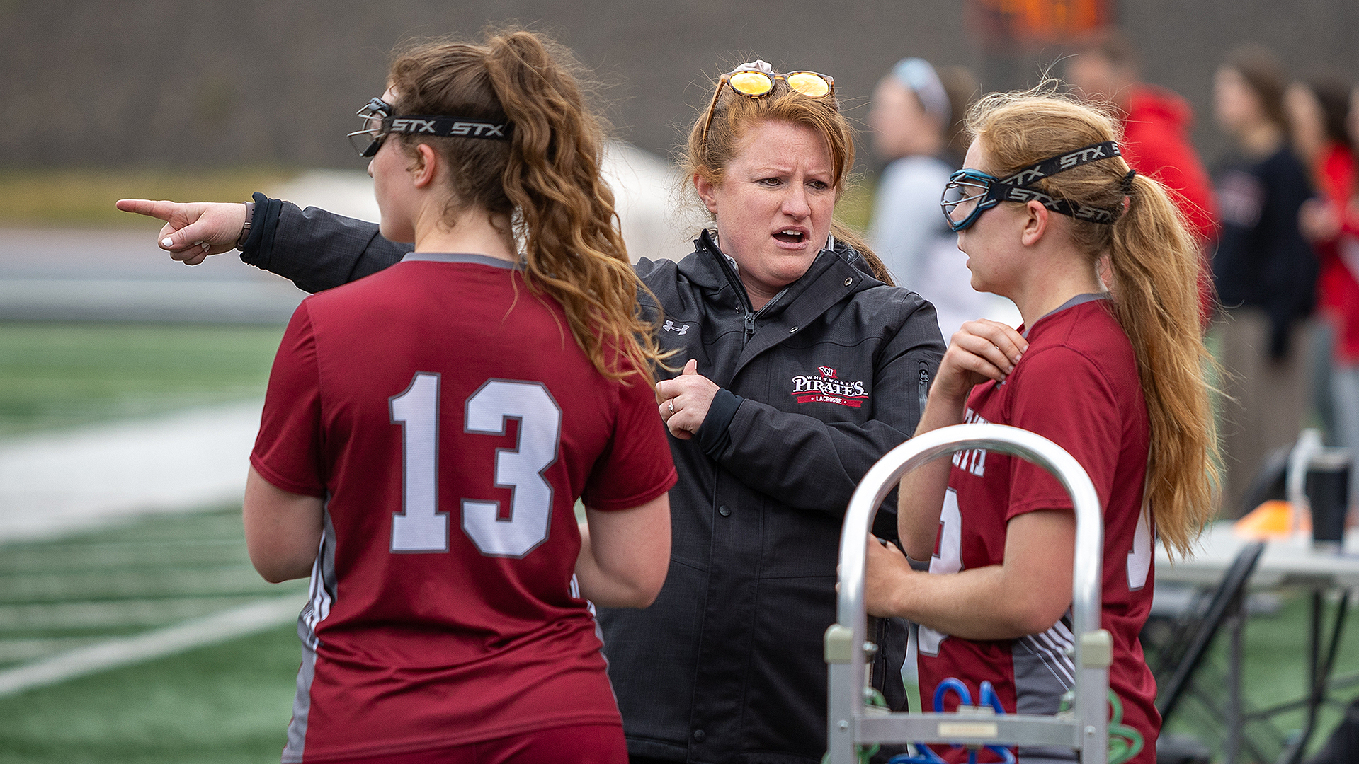 Noelle Brouillard gives instruction vs. Pacific