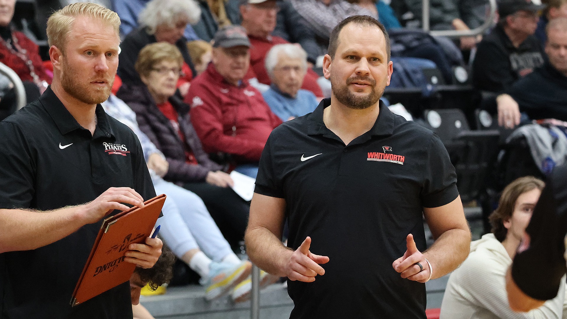 Nick Sullivan and Damion Jablonski coach vs. PLU 2024-25