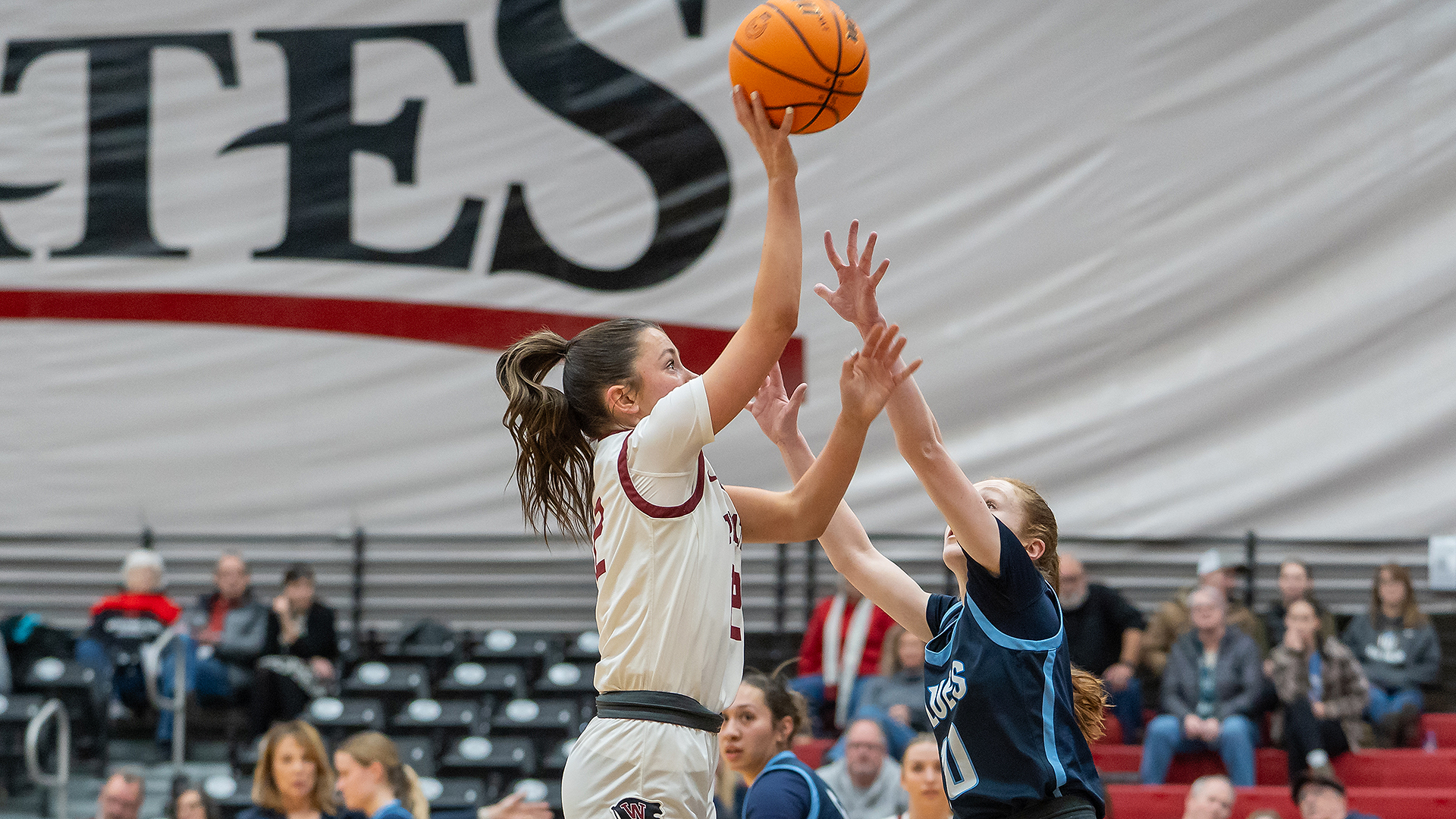 Ashlyn Peterson pulls up for a jumper vs. Whitman