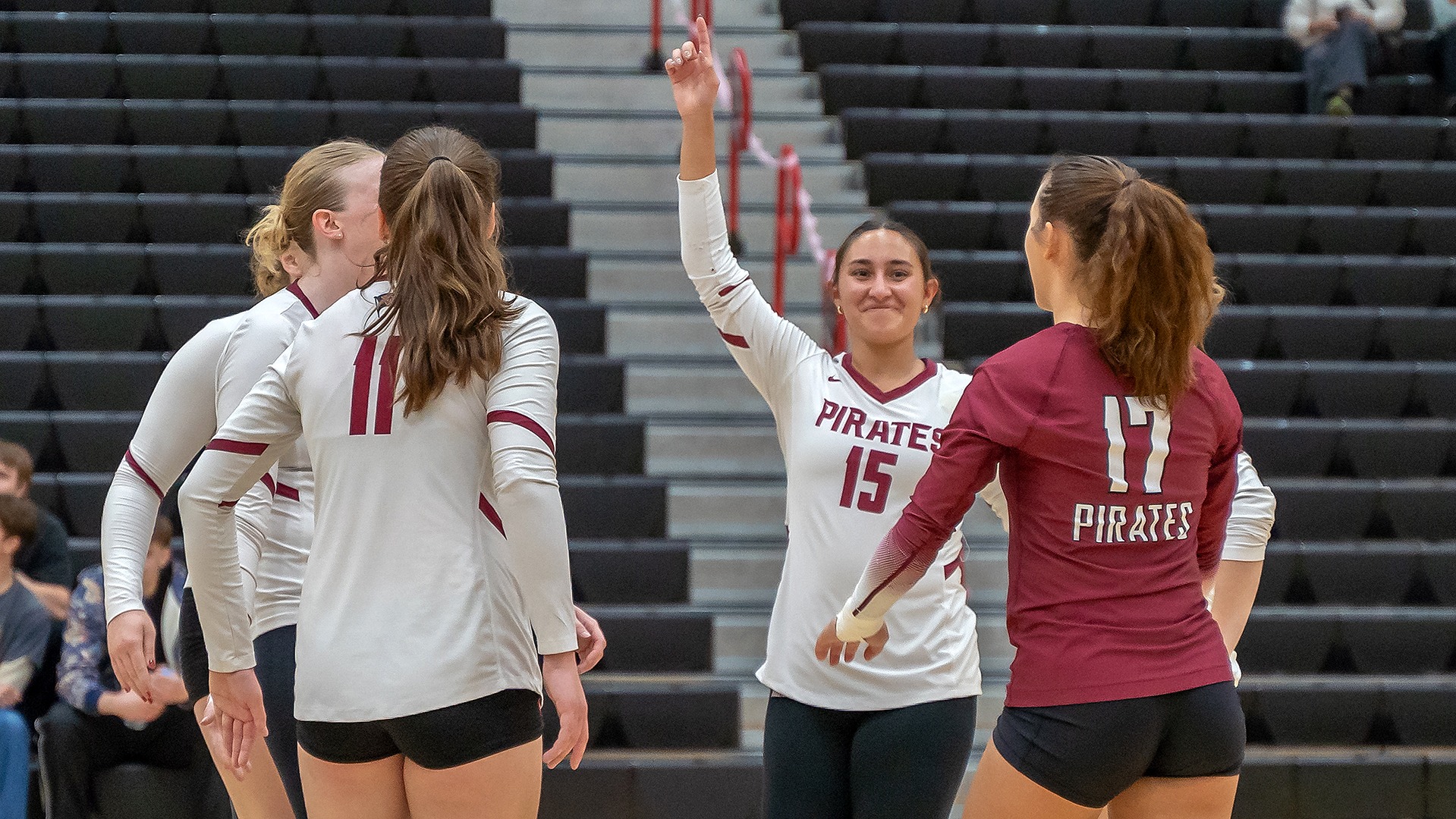 Mya Rodriguez celebrates a point at Pacific 2025