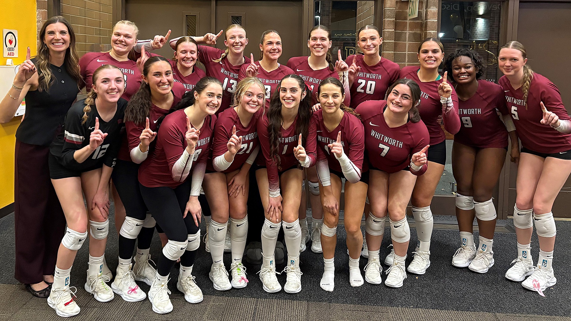Whitworth celebrates an NWC Co-Championship for 2025 after pulling out a 3-1 win at PLU