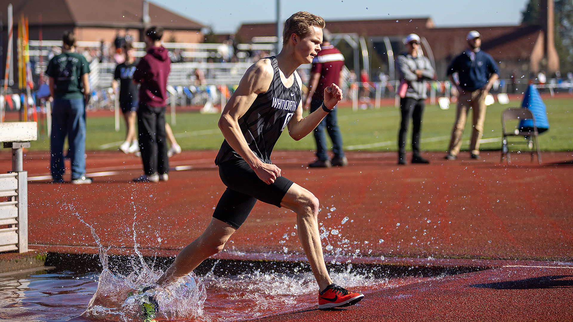 Jack Ireton runs the steeple at the UPS Boitano Invite