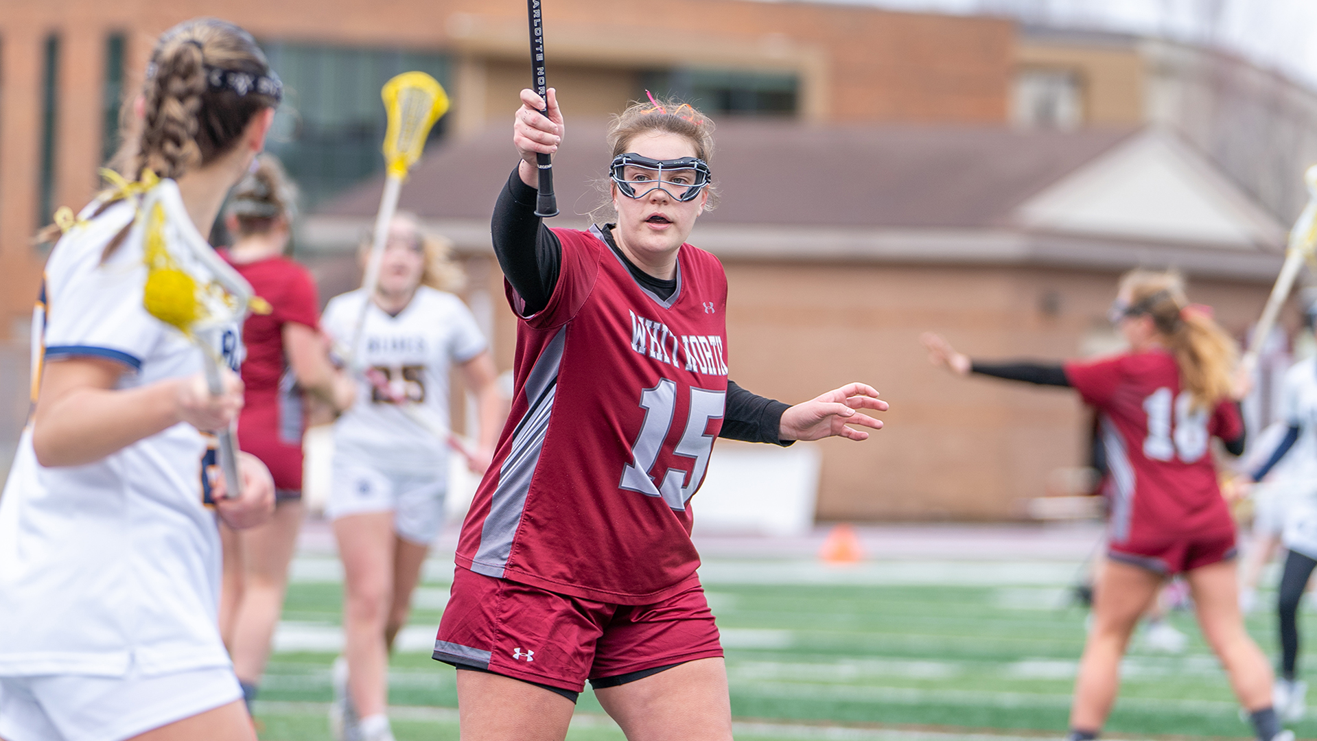 Mary Penfield defends vs. Whitman