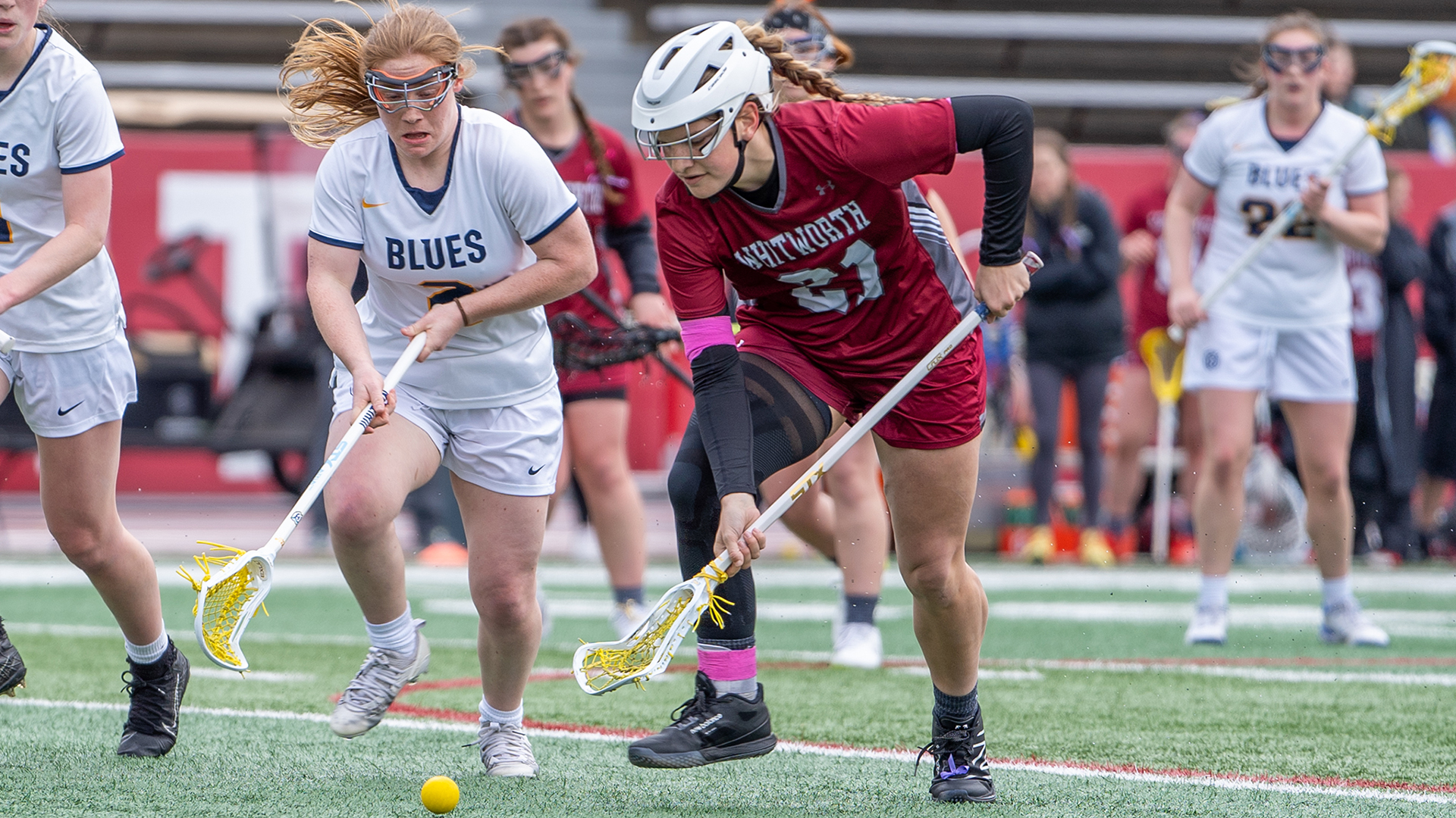 Campbell Vincent digs out a loose ball vs. Whitman