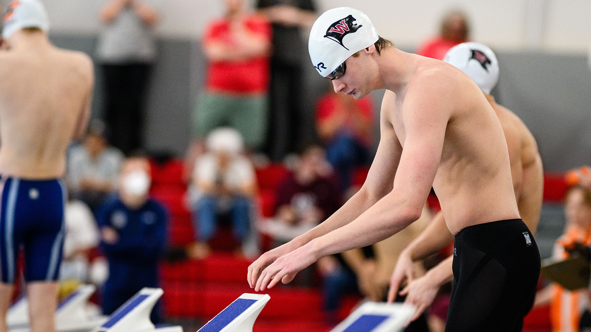 Nathanael Van Liew prepares to race in the 100 Free at the NWC Championships 2026