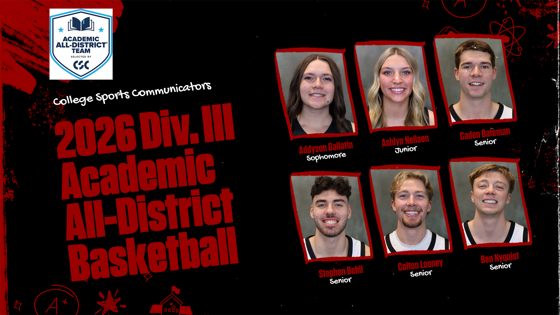 CSC Academic All-District Basketball 2025-26