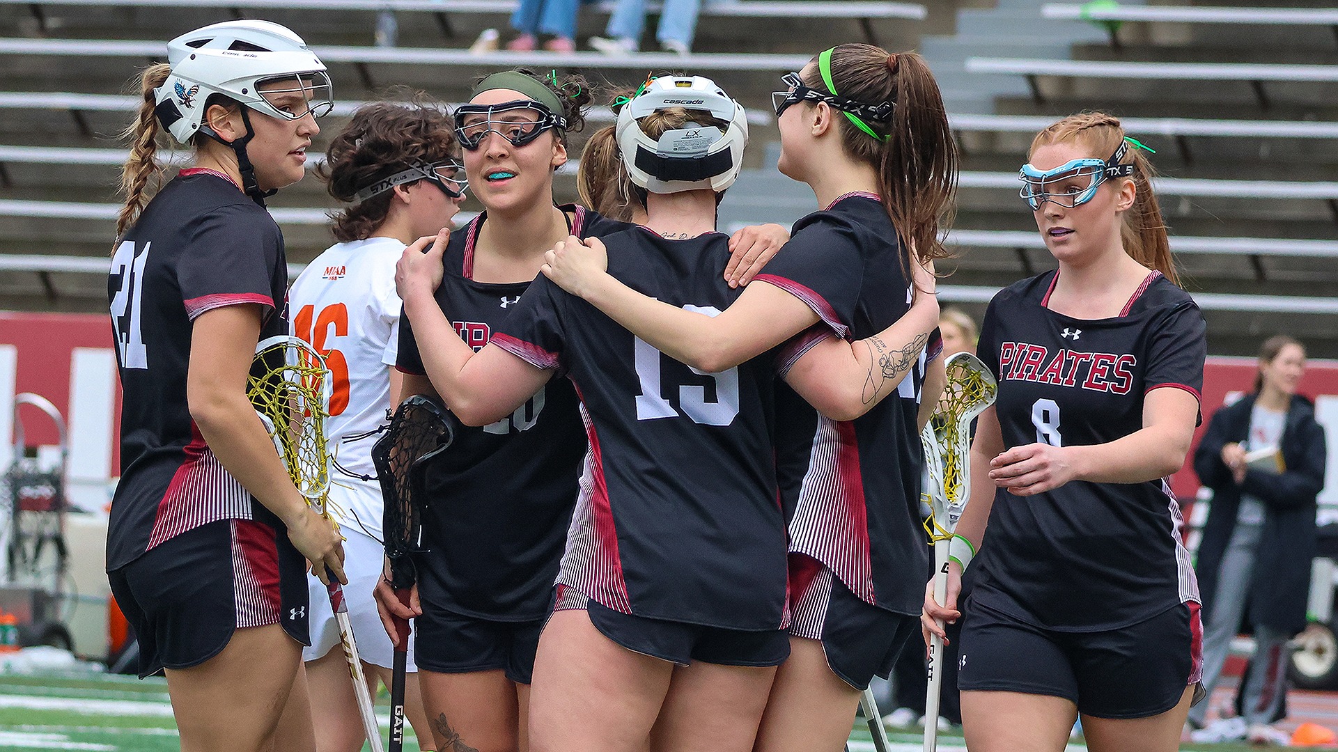 Lacrosse celebrates a goal vs. Kalamazoo 2026