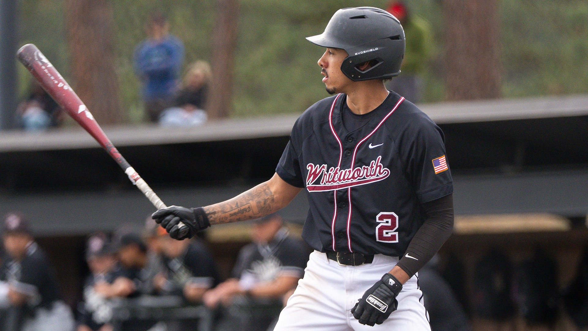 Nate Gray Jr. bats in game 1 vs. Pacific 2026