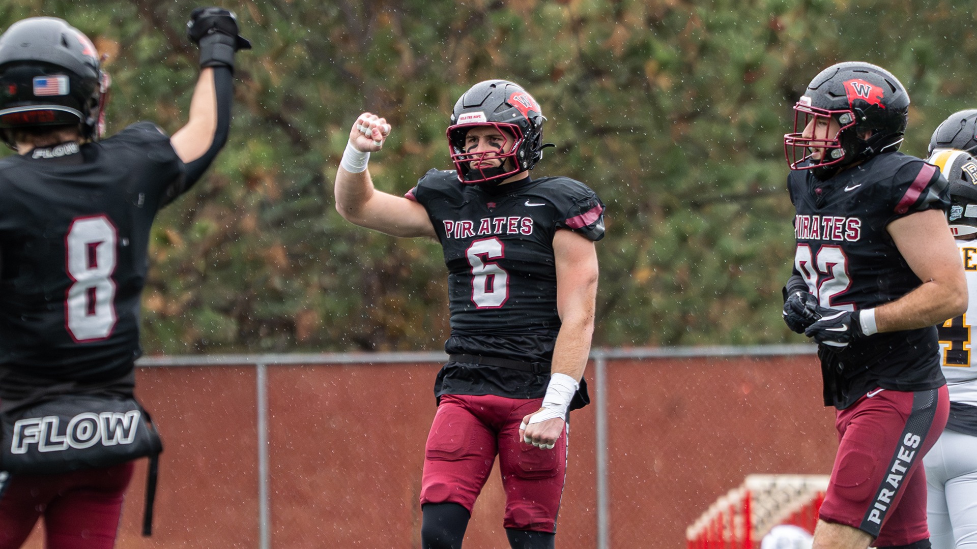 Drew Cody celebrates a key tackle vs. PLU 2025