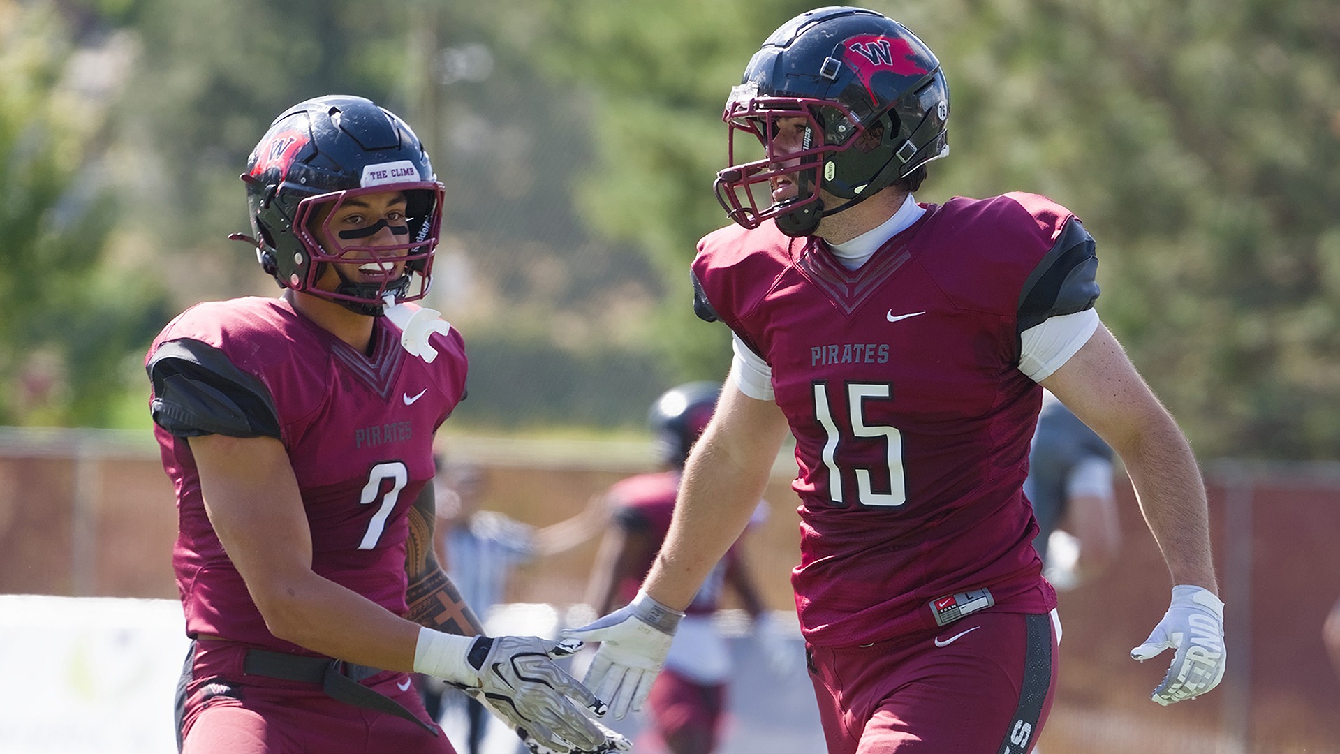 Maddox Suitonu and Lucas Reynolds celebrate a defensive stop vs. Utah Islanders 2026