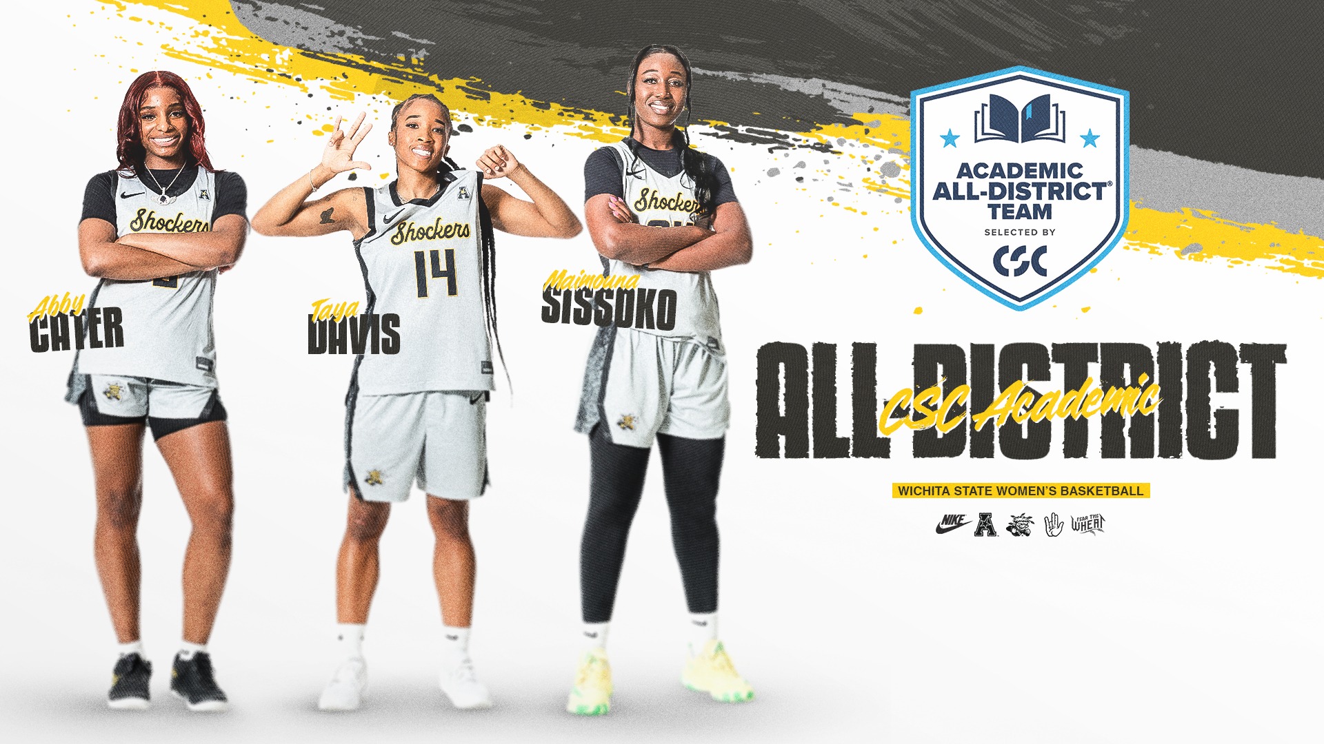 2025-26 WBB CSC Academic All-District - Cater, Davis, Sissoko