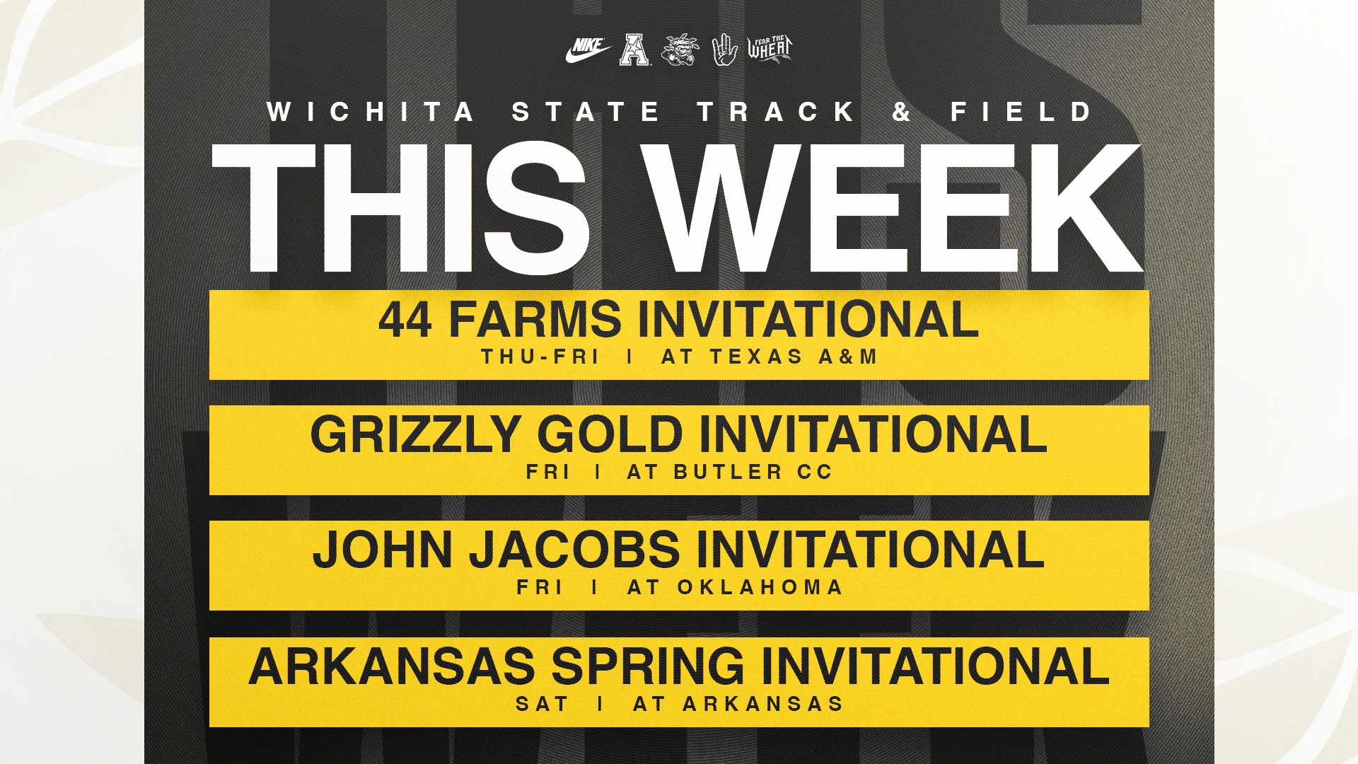 TF This Week: at Texas A&M, Butler CC, Oklahoma, Arkansas