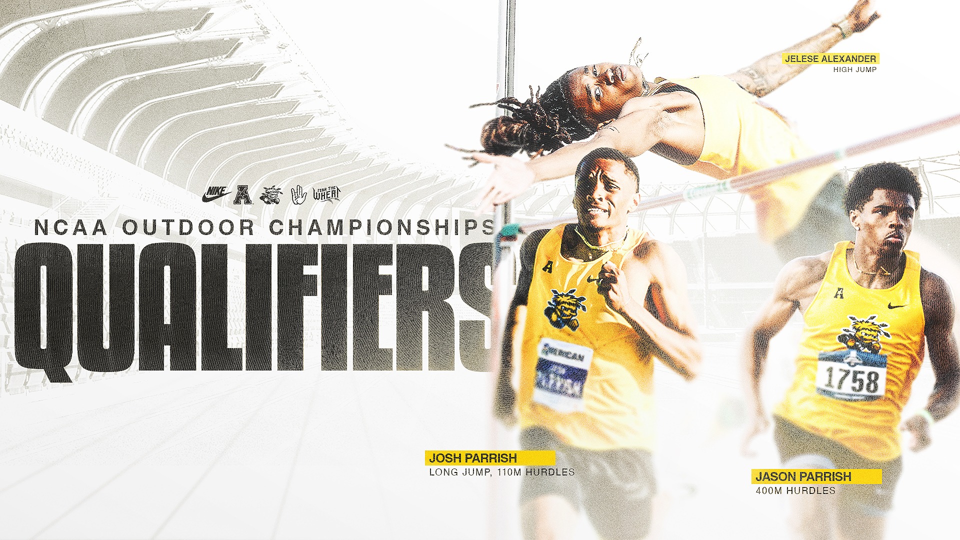 TF 2026 NCAA Outdoor Championships Qualifiers - Jelese Alexander, Josh Parrish, Jason Parrish