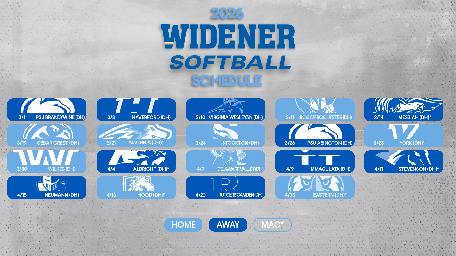 Spring Softball Schedule 2026