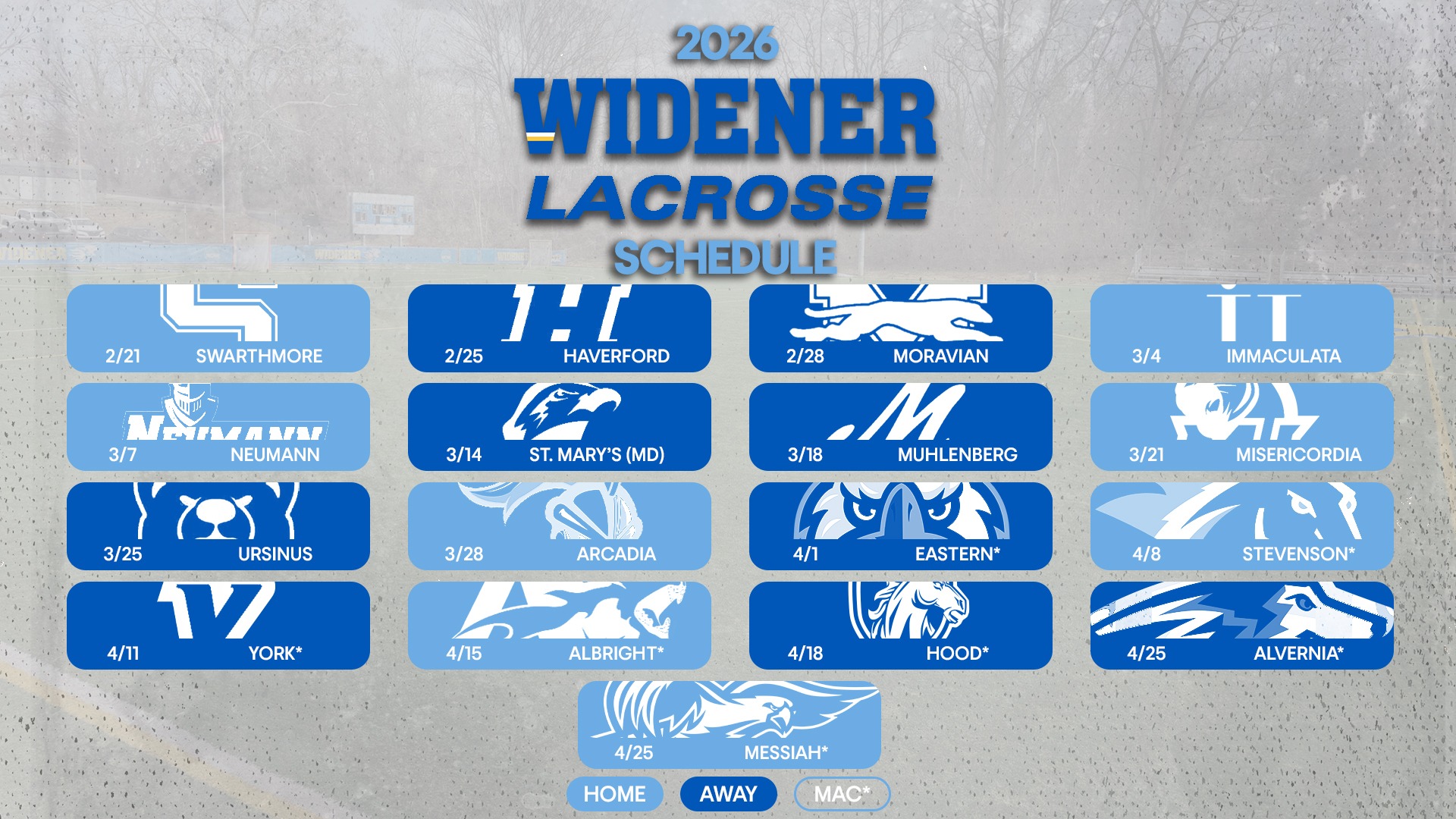 2026 Women's Lacrosse Schedule Graphic