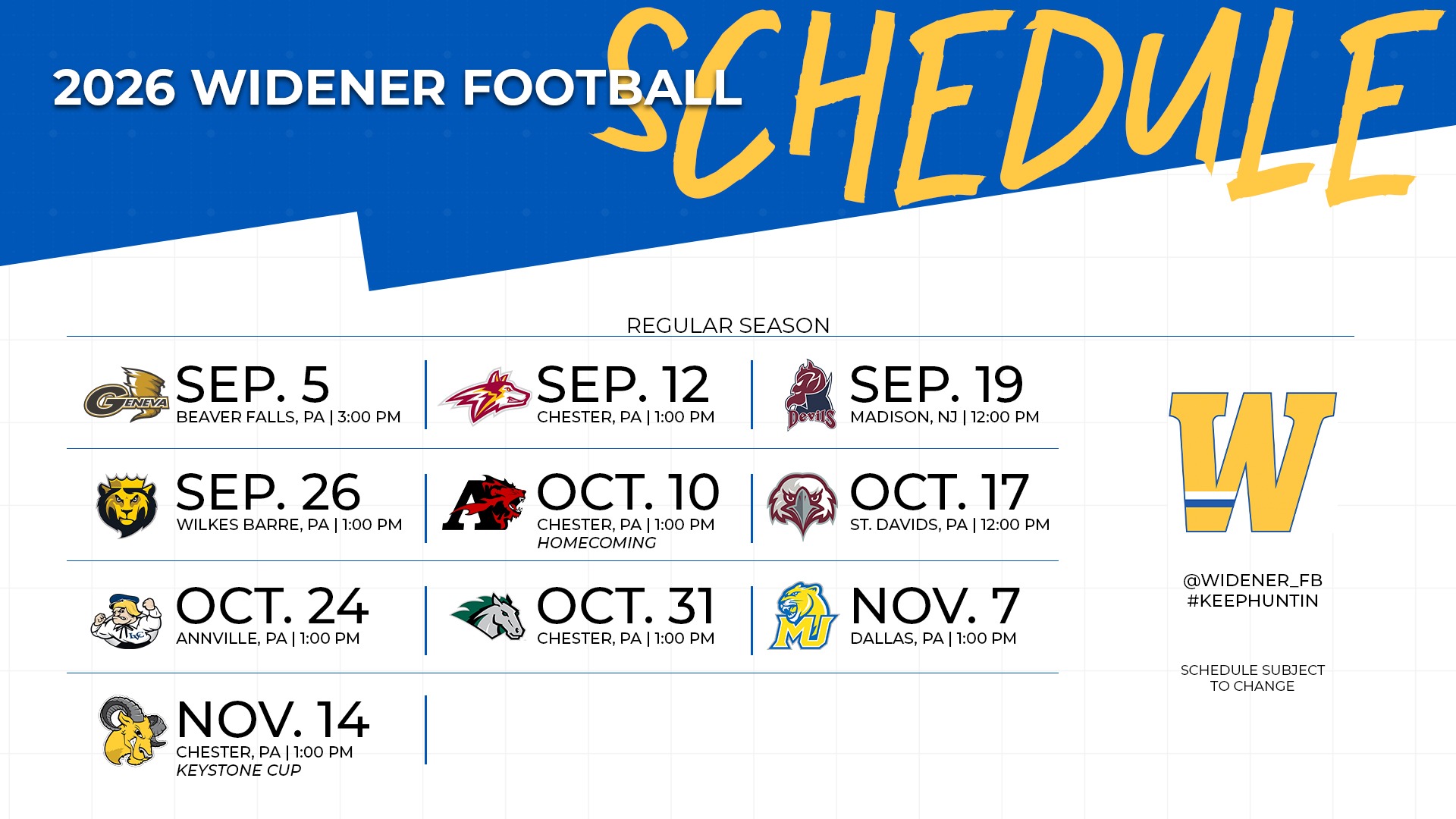 2026 Football Schedule Graphic