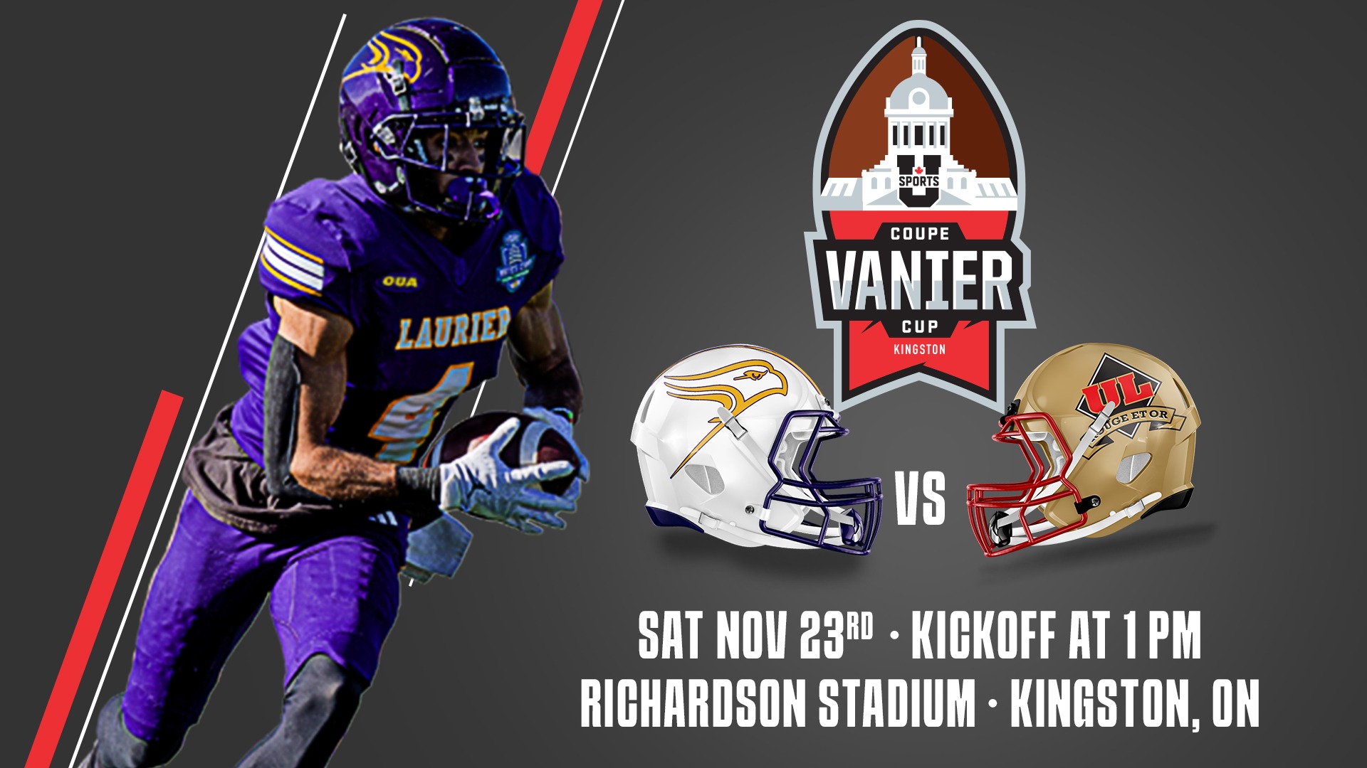 The Laurier Golden Hawks will face-off against the Laval Rouge et Or in the 2024 Vanier Cup