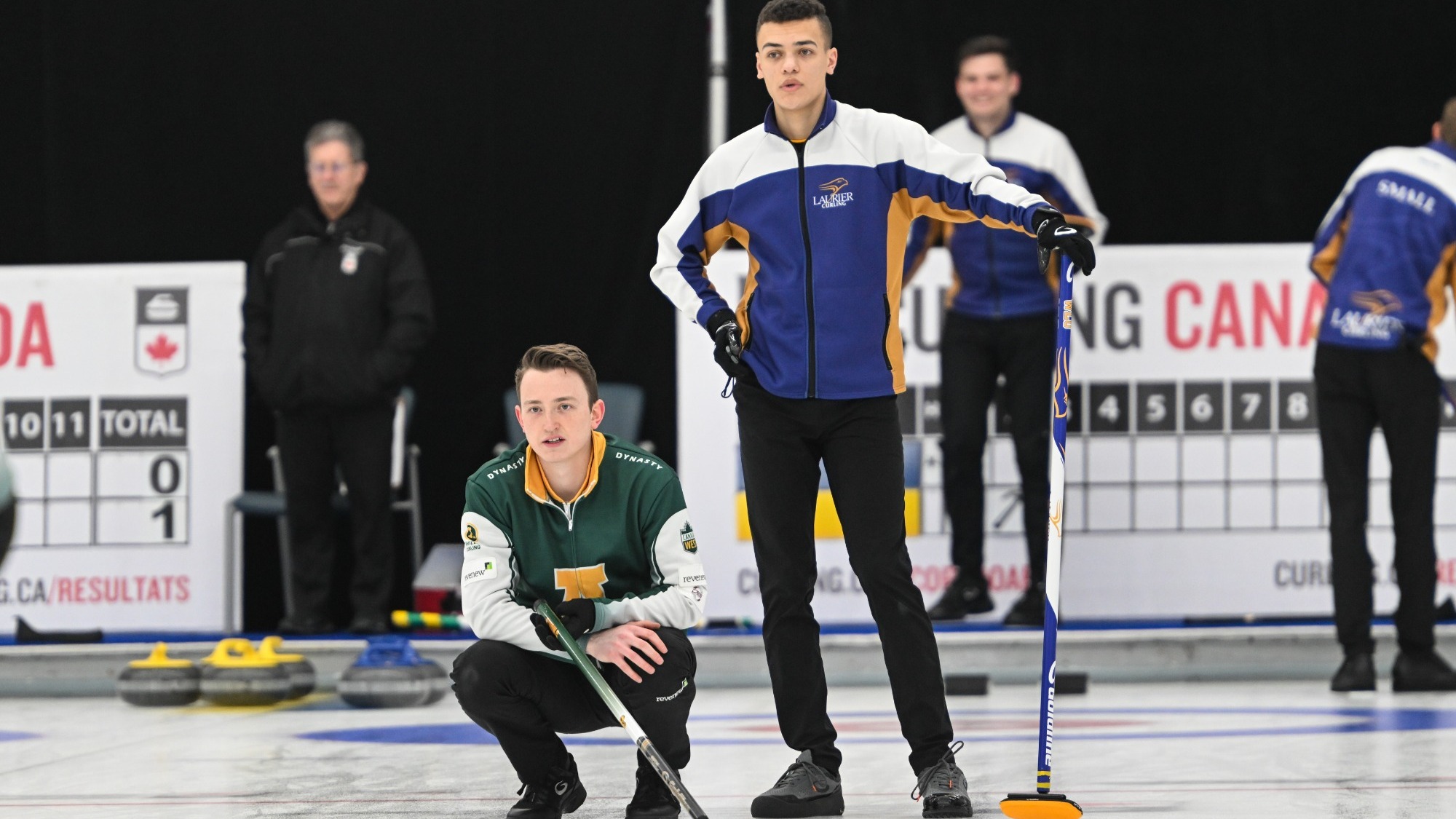 Kibo Mulima watches a shot by Alberta in their bronze medal game