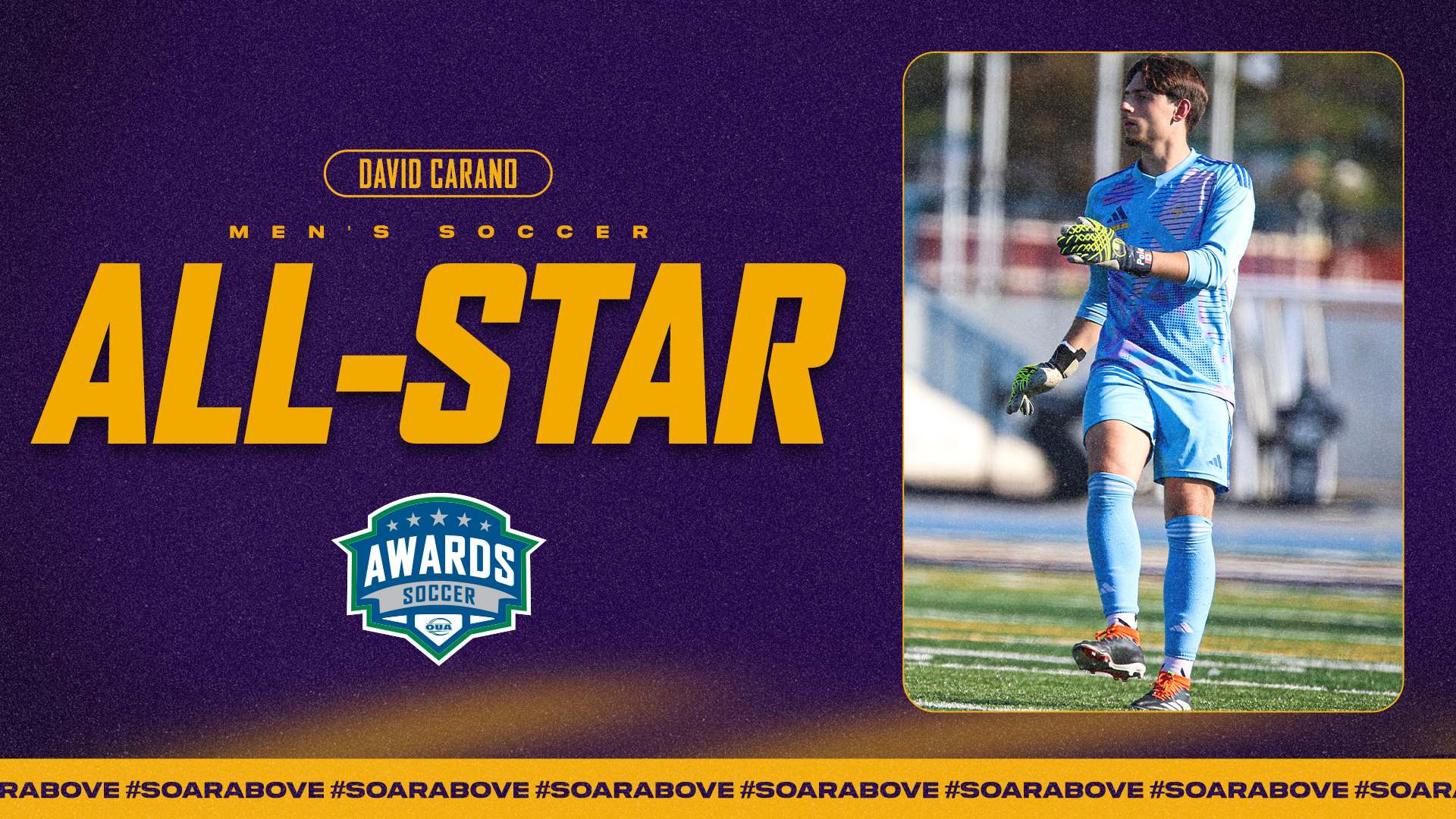David Carano named 2025 OUA men's soccer all-star