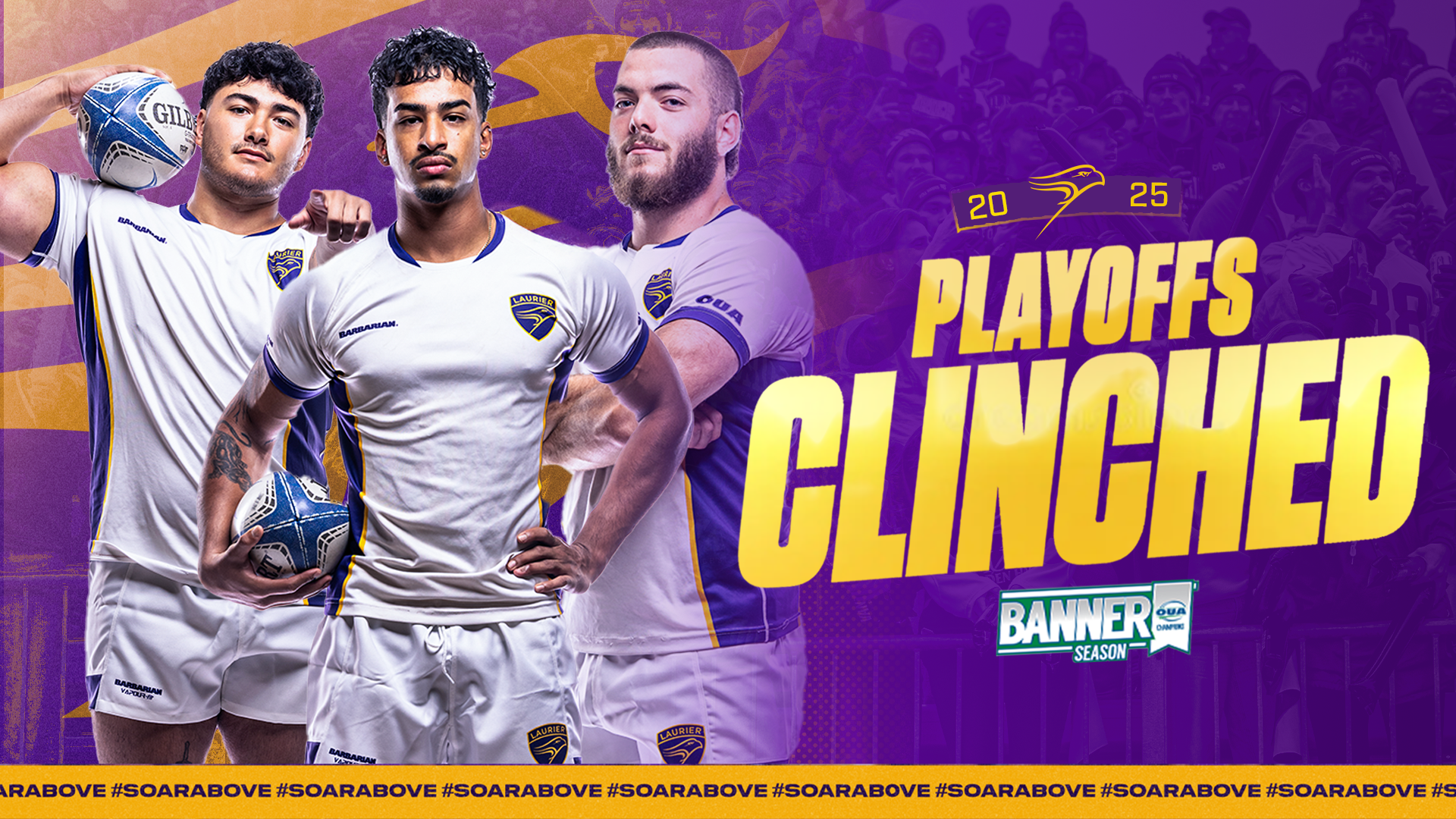 Laurier men's rugby clinched 2025 playoffs graphic