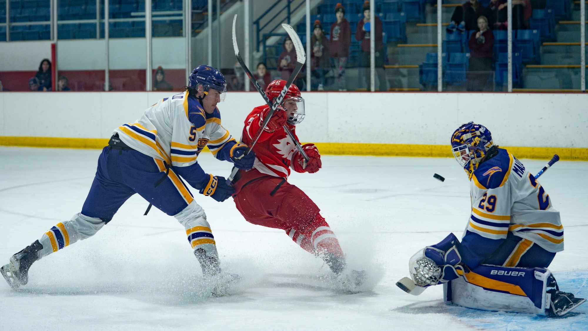 Tristan Malbouef makes a save against York.