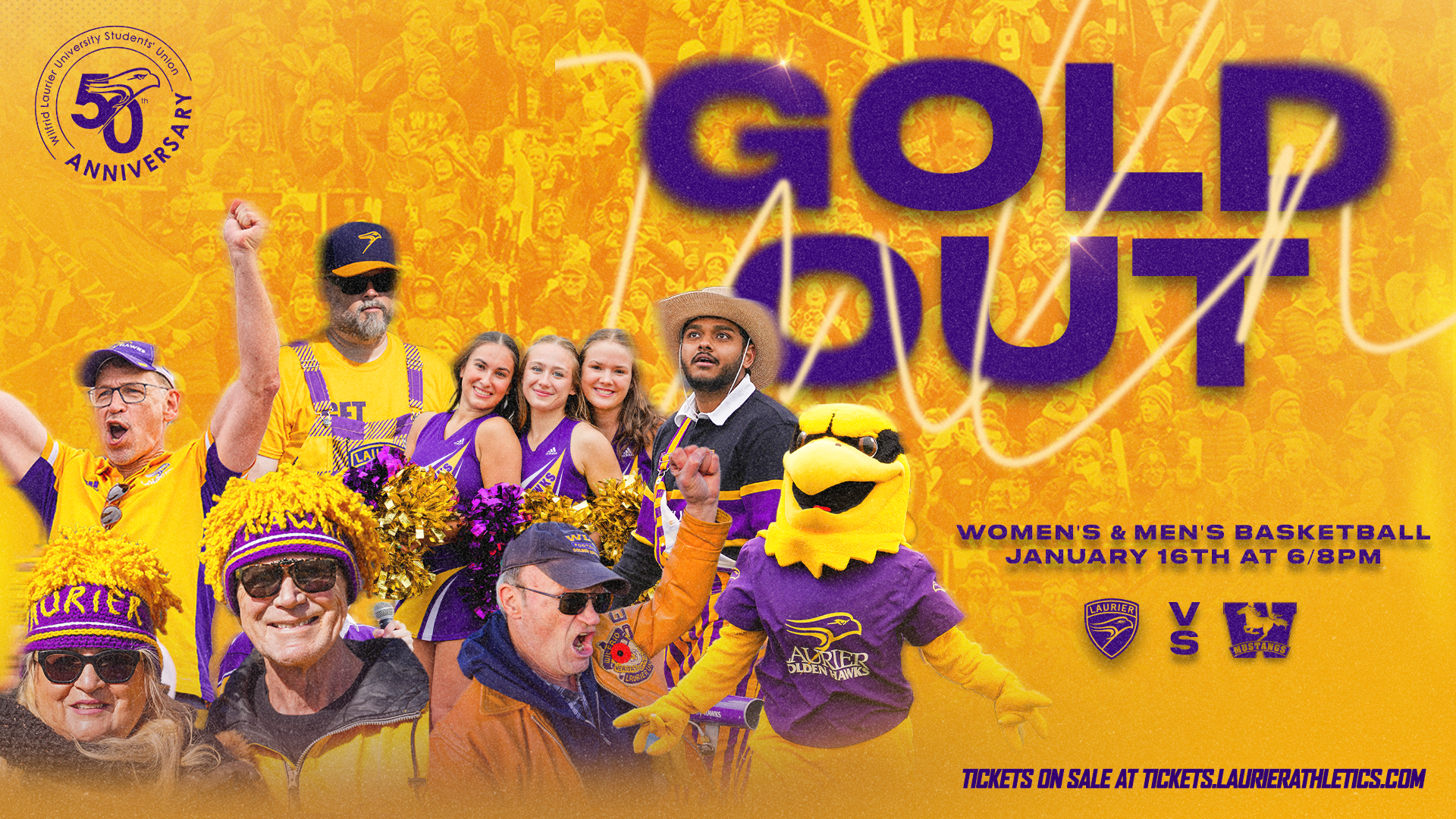 The Wilfrid Laurier University Students' Union is celebrating it's 50th anniversary at the Laurier Basketball games on Friday January 16, 2025