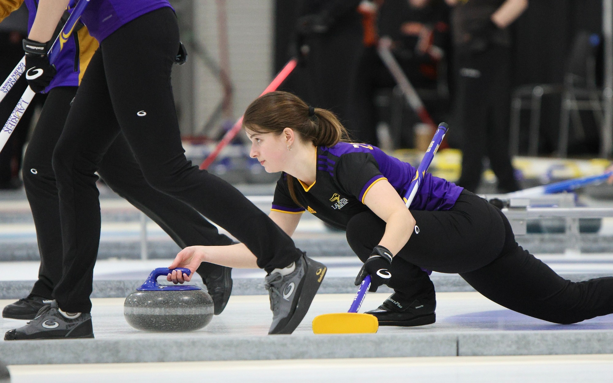 Tori Zemmelink releases her throw at the 2025 U SPORTS/Canada Curling University Championships.