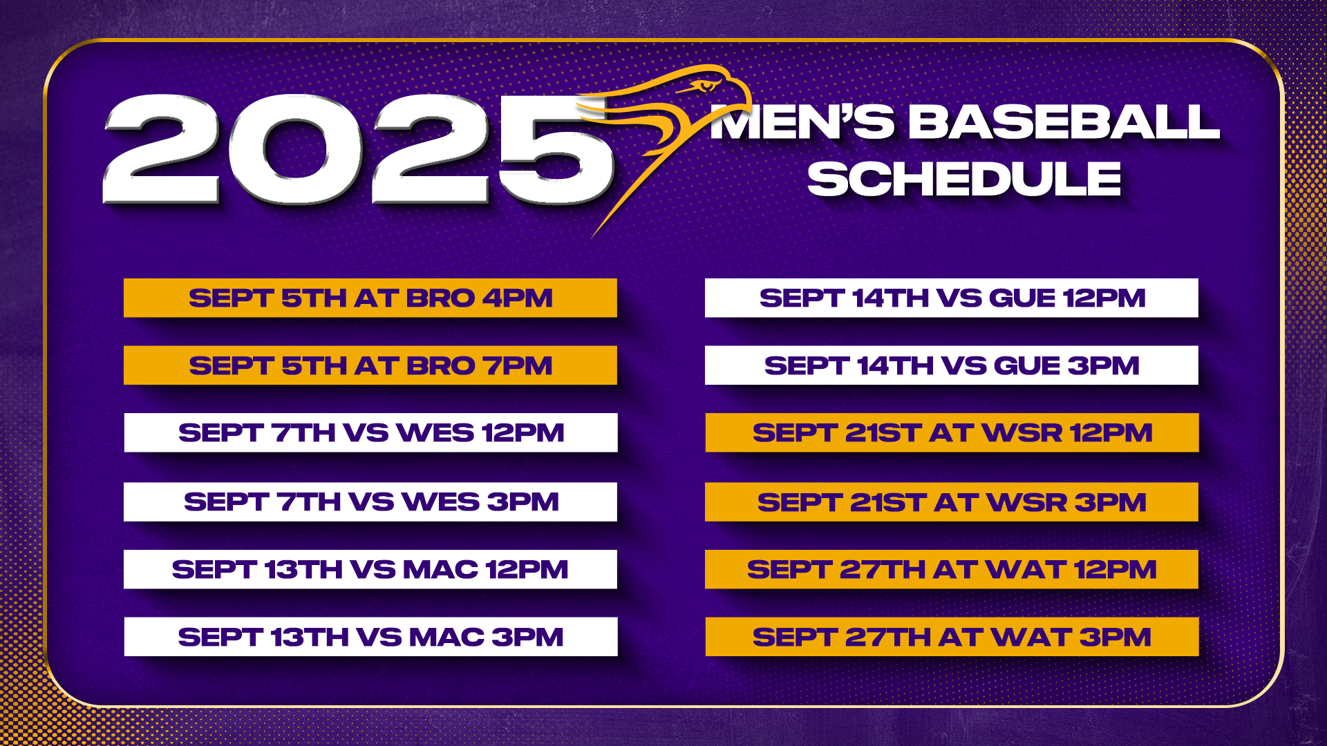Laurier baseball 2025 schedule graphic