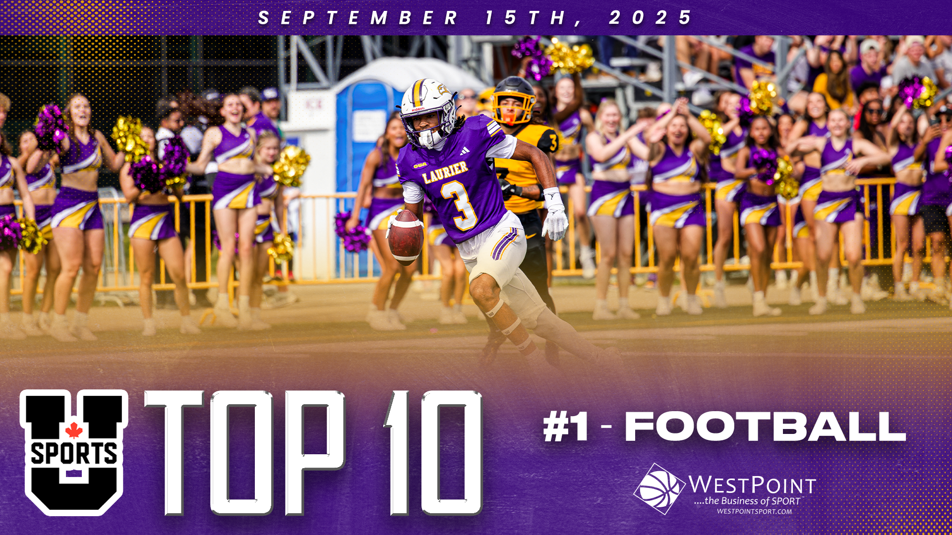 Laurier football ranked #1 - September 15, 2025