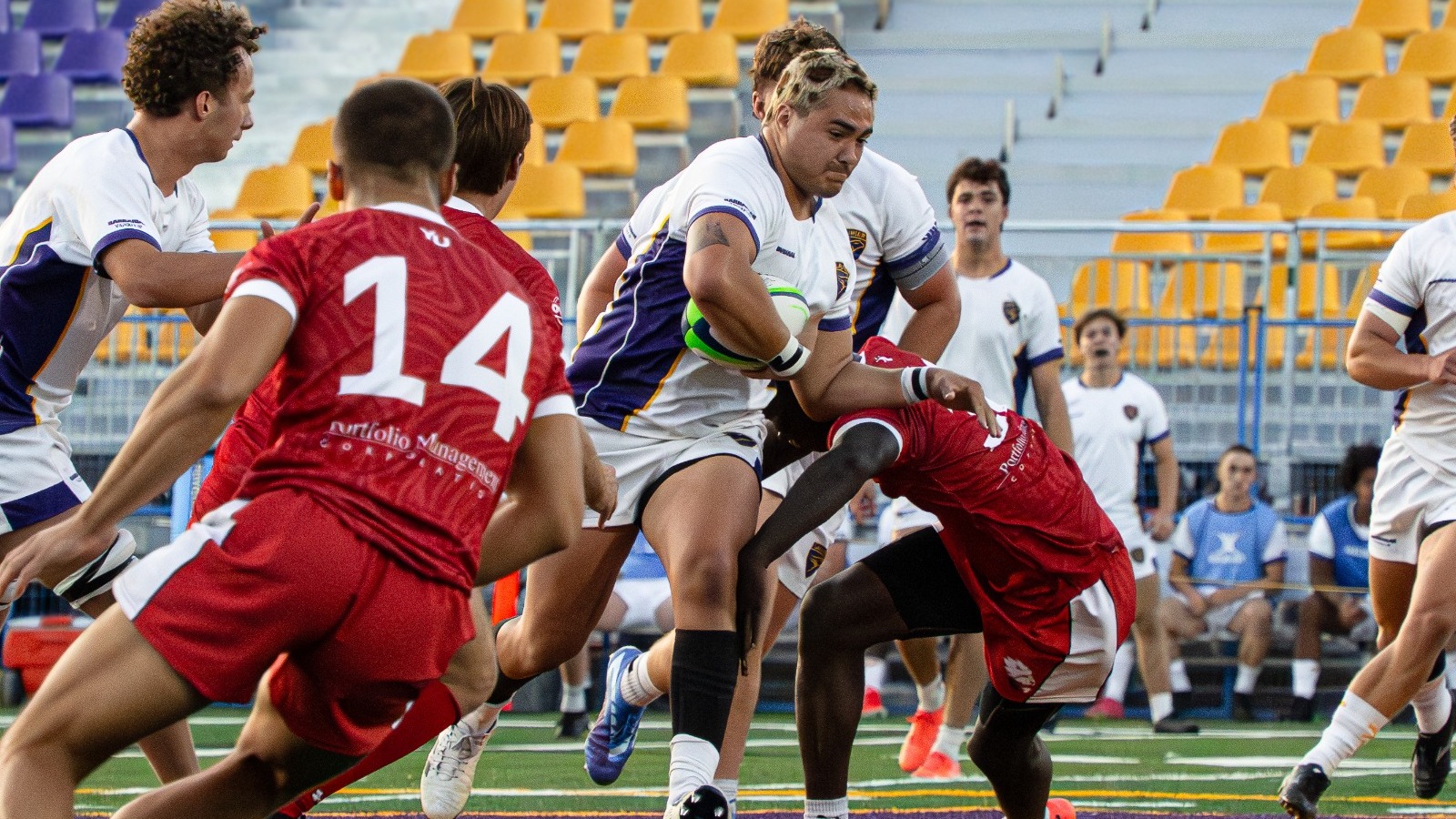 Laurier men's rugby put a shoulder down against York.