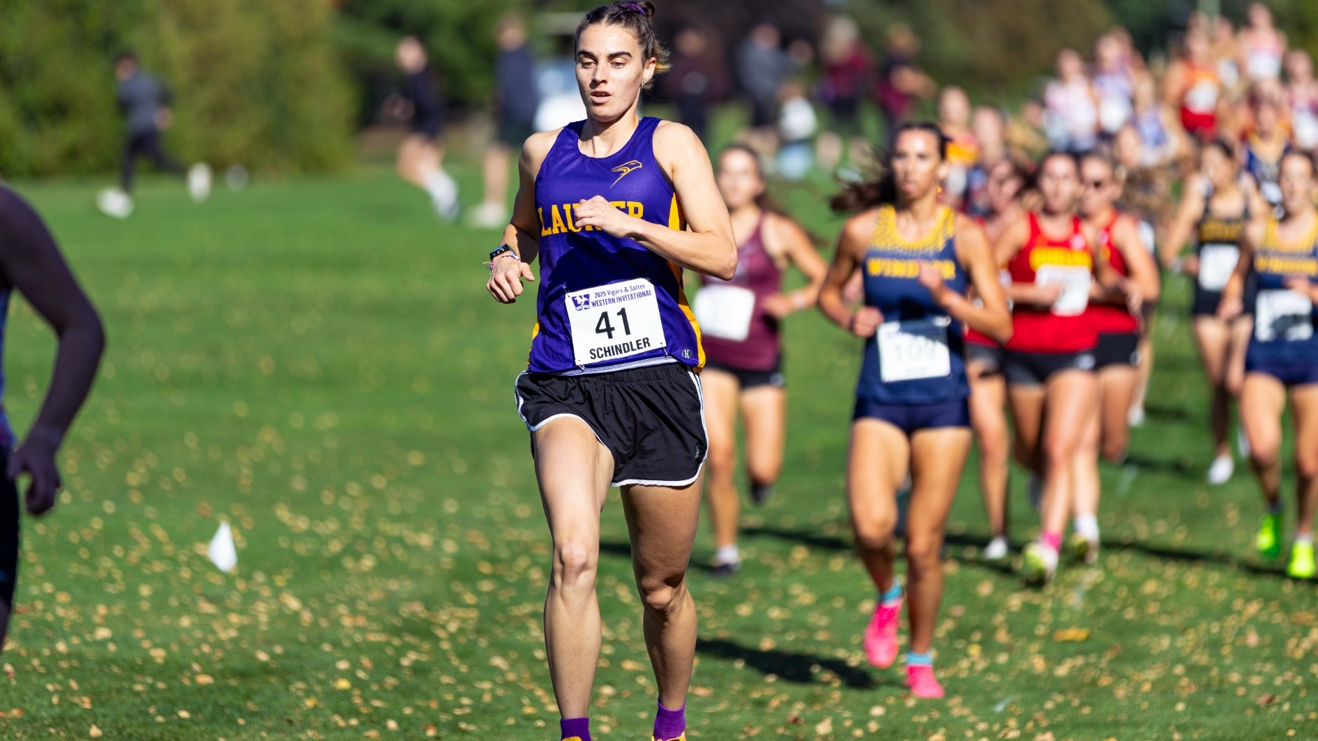 Nicole Schindler runs at the Western Invitational