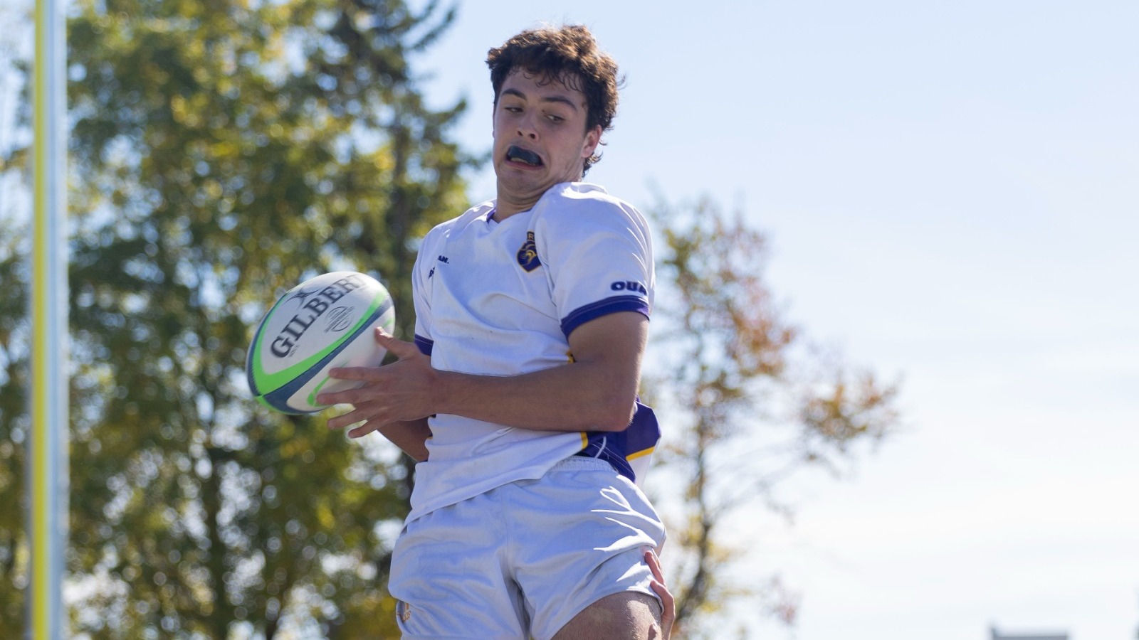 Finn Hughes goes up to receive a throw.