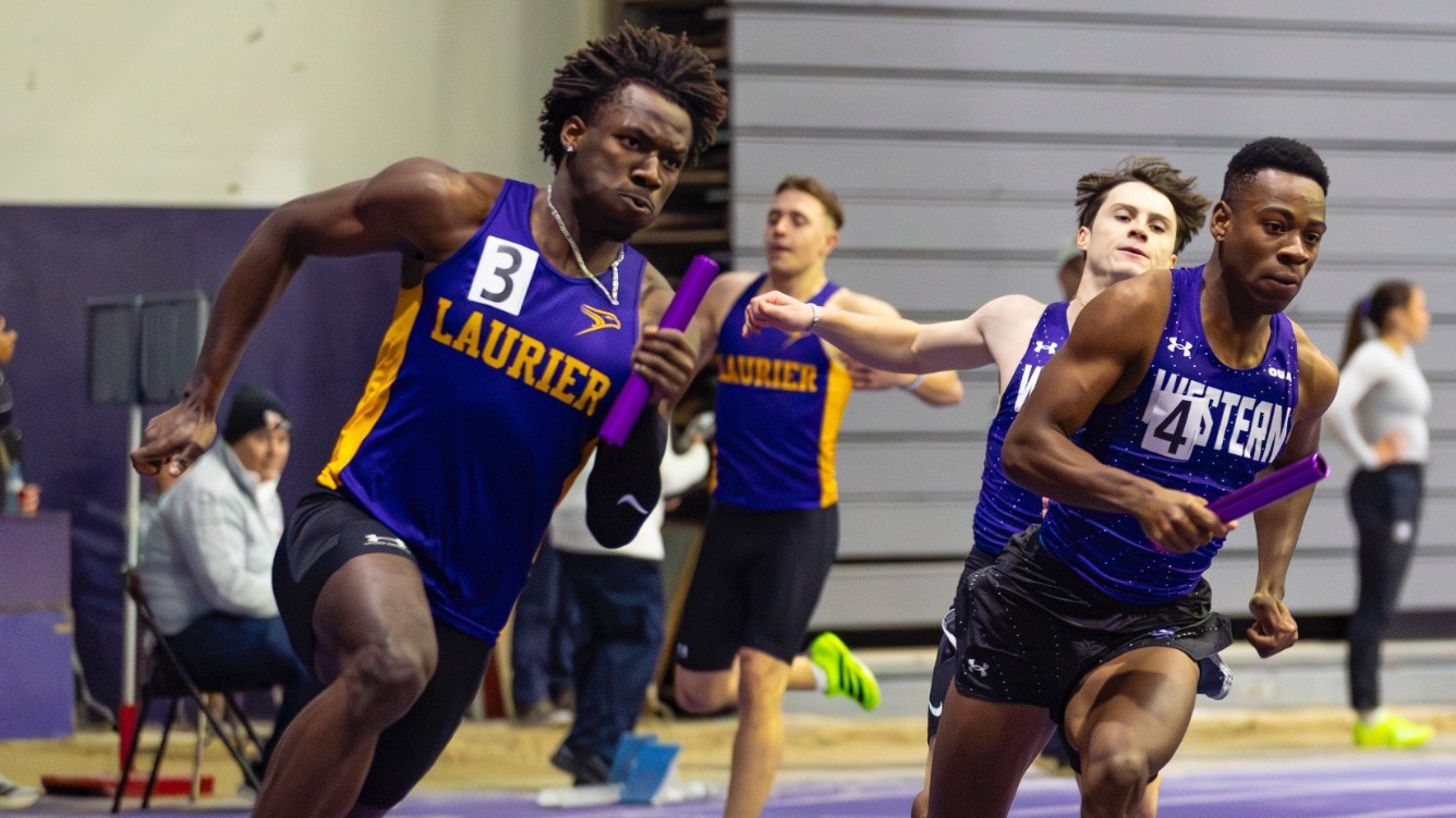 Laurier men's relay team compete at the Don Wright meet