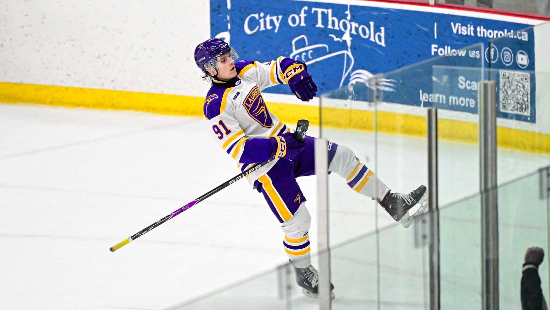 Travis Verbeek celebrates his game winning goal in overtime against Brock.