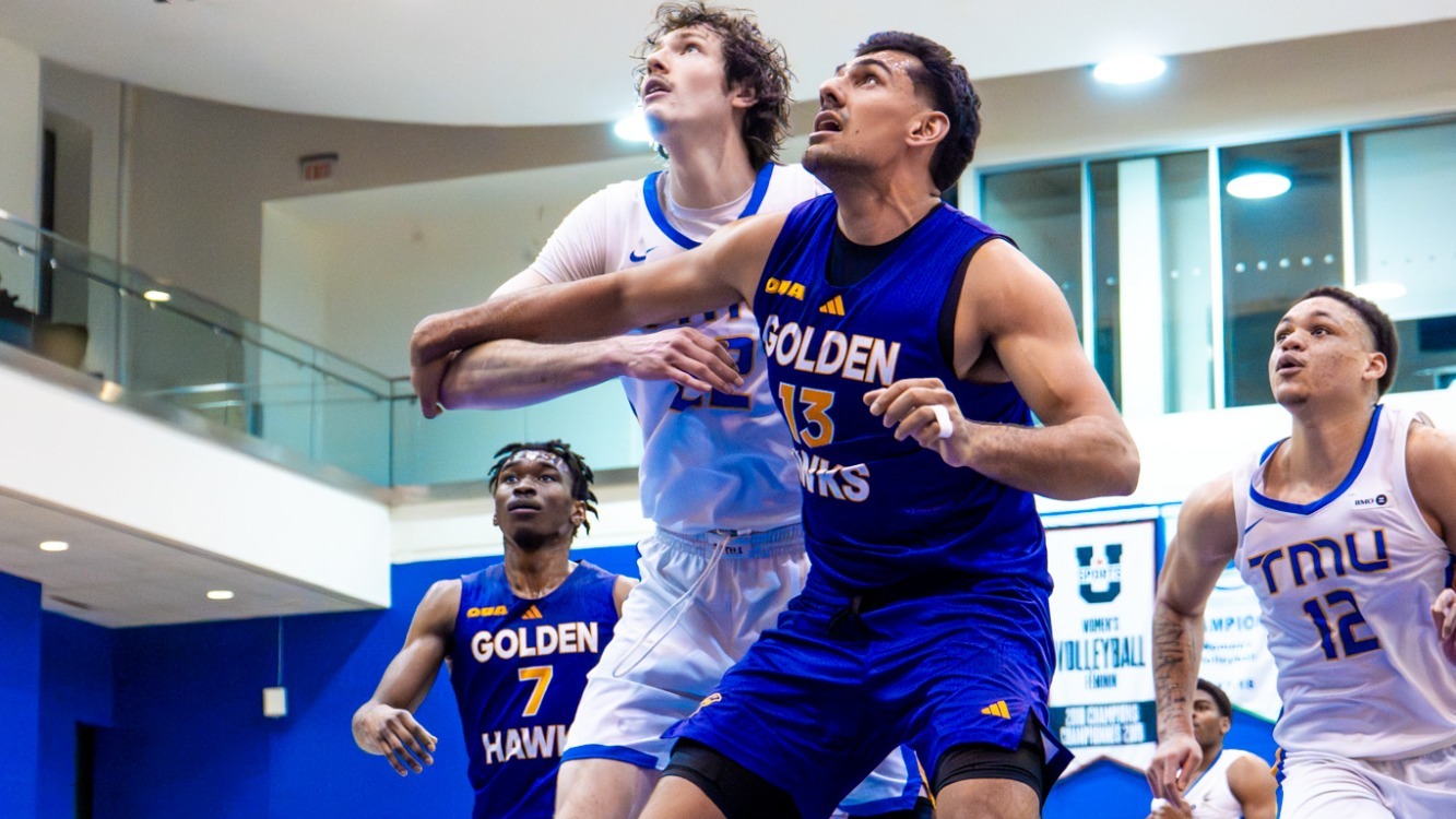 Julien Binzangi looks up for a rebound.