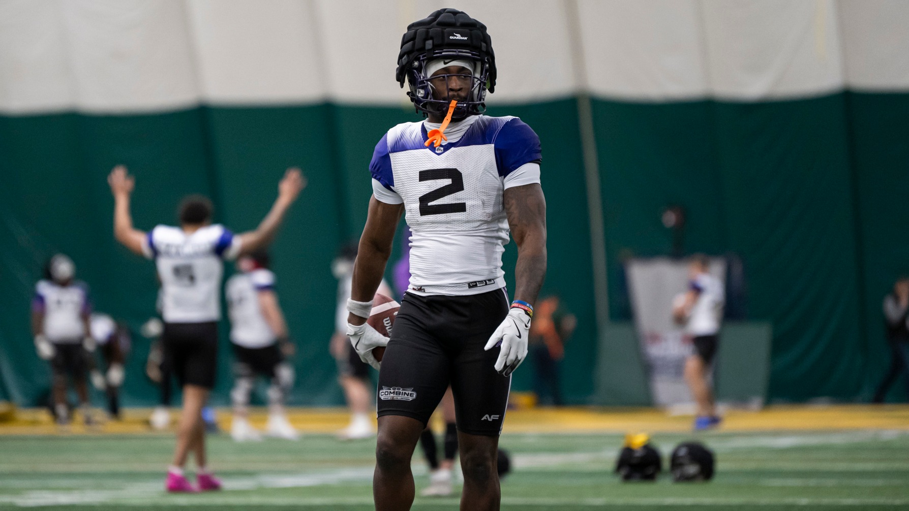 Jeulayomi Ojutalayo practices at CFL Combine