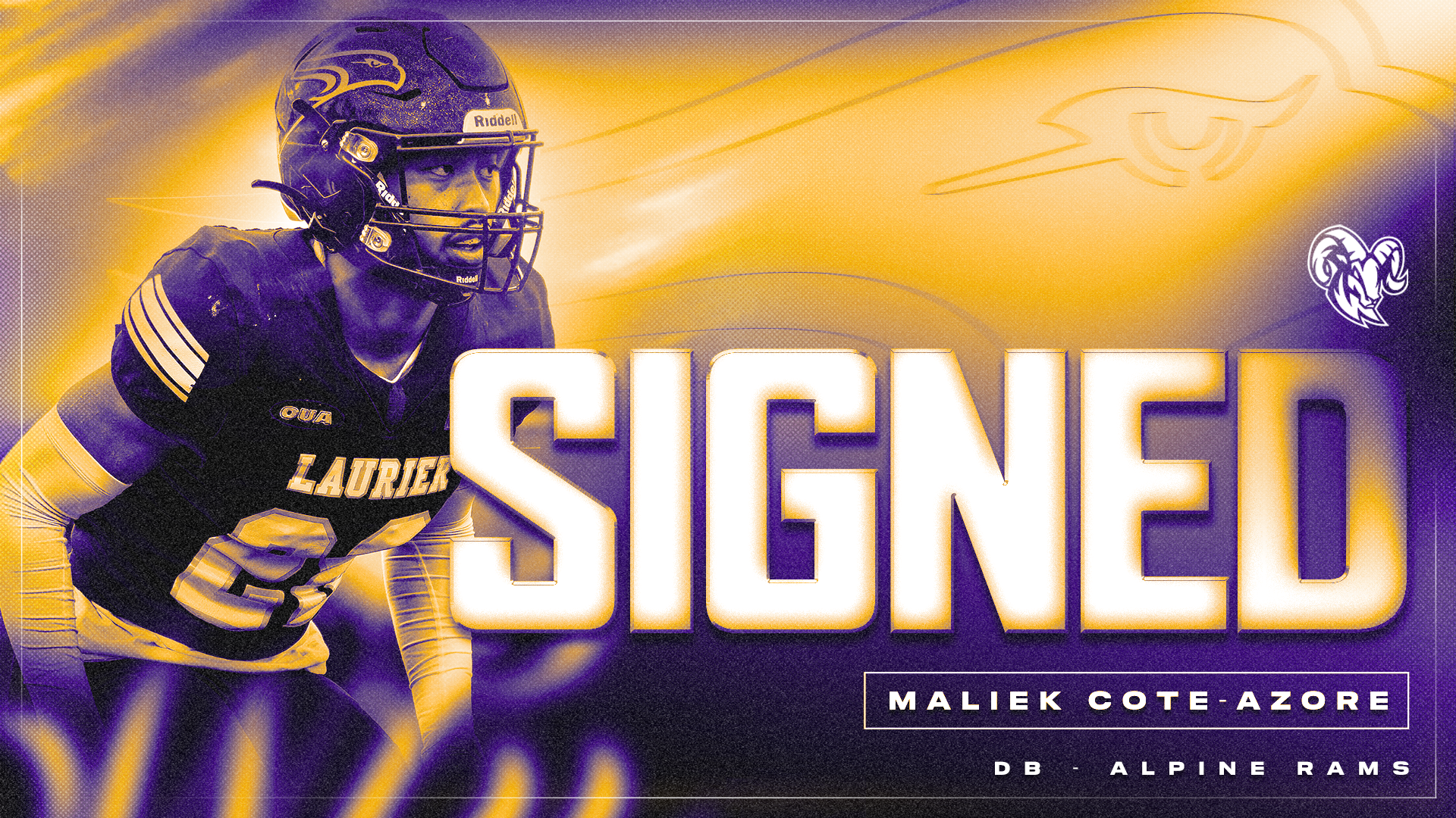 Maliek Cote-Azore Alpine Rams signing