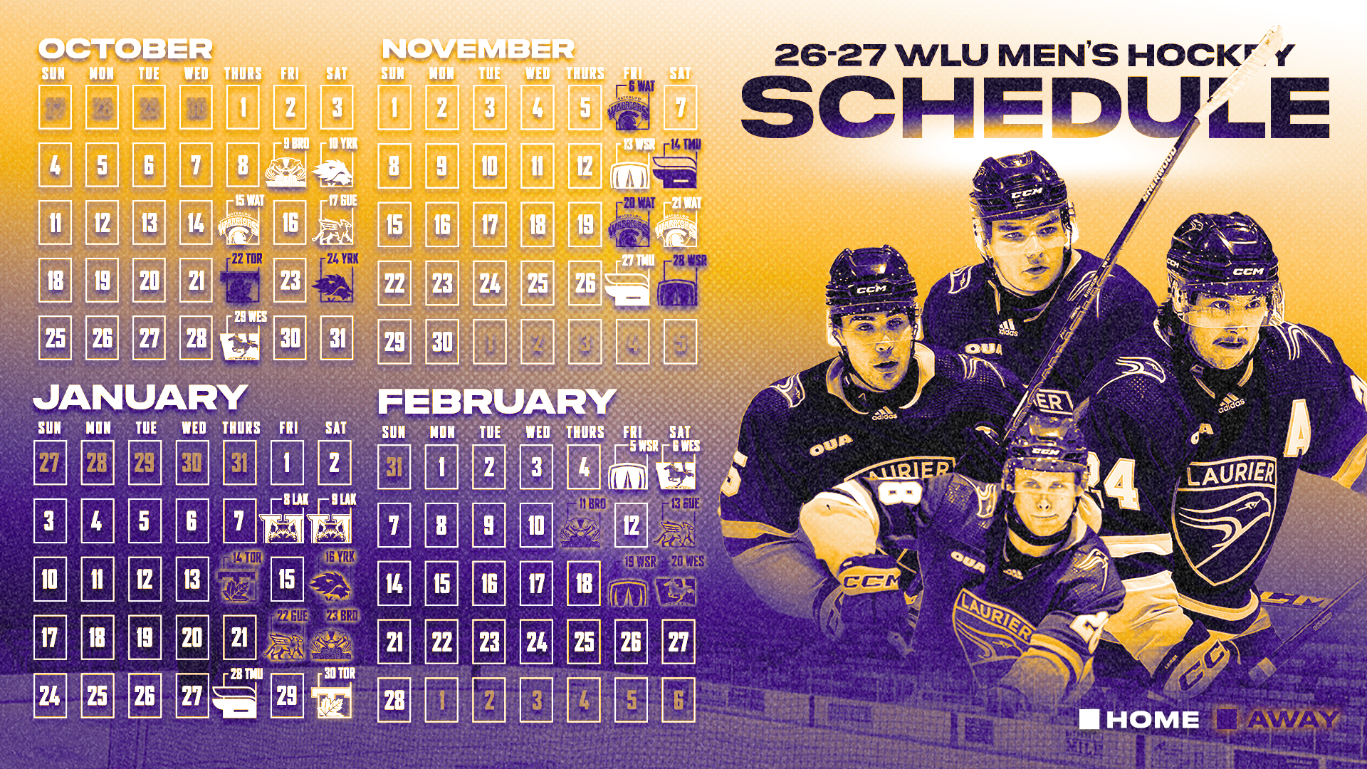 Men's hockey 2026/27 schedule
